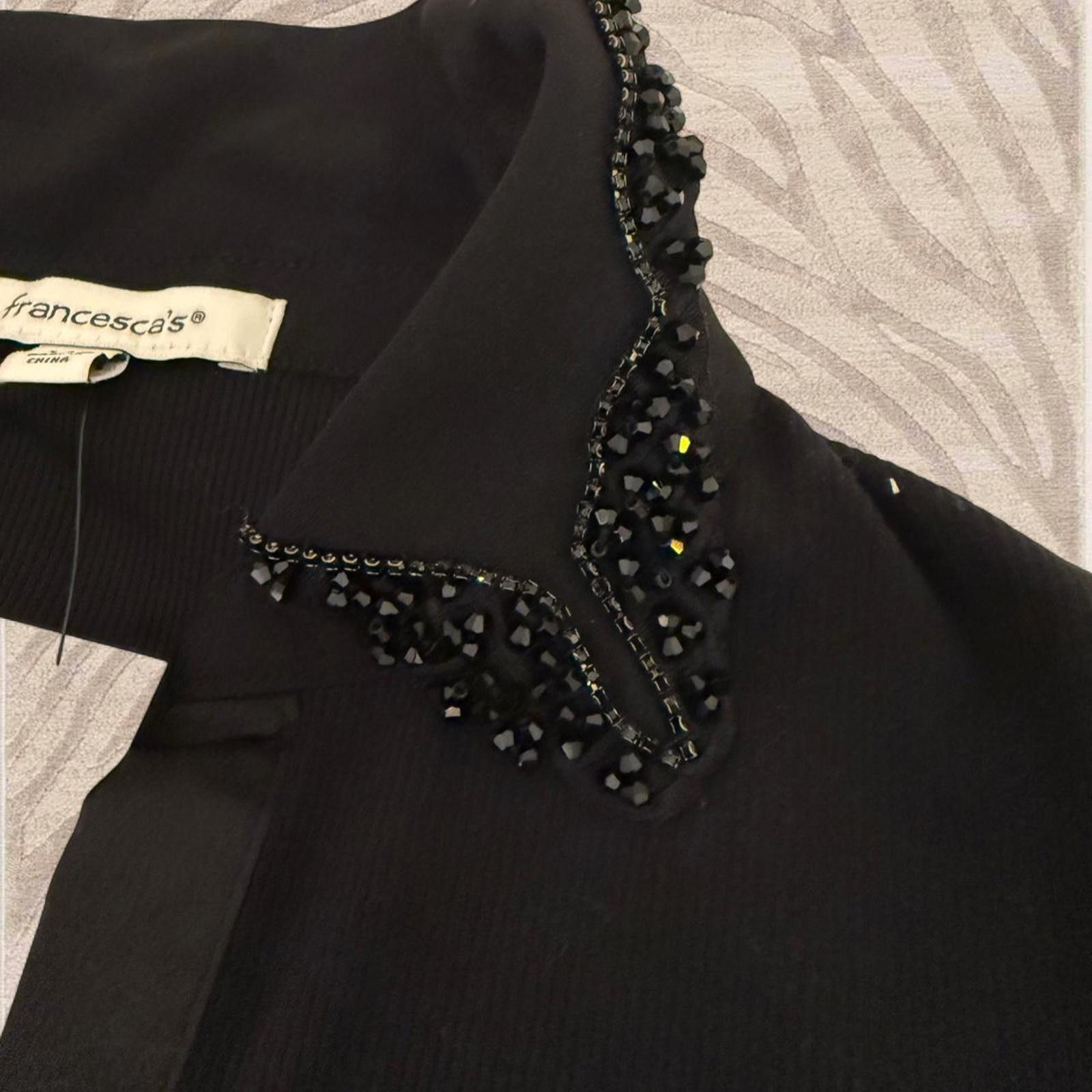 Francesco Smalto Francesca’s Black bodysuit with beaded collar Size ONE SIZE - 4 Thumbnail