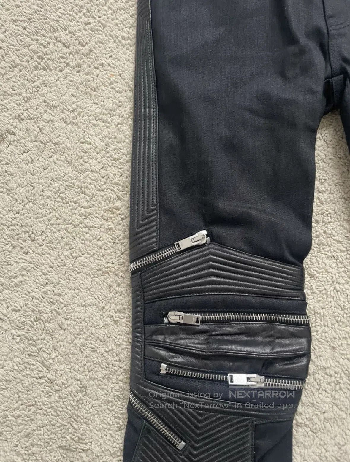 Saint Laurent Paris black leather zippered skinny pants. Size US 30 / EU 46 - 4 Thumbnail