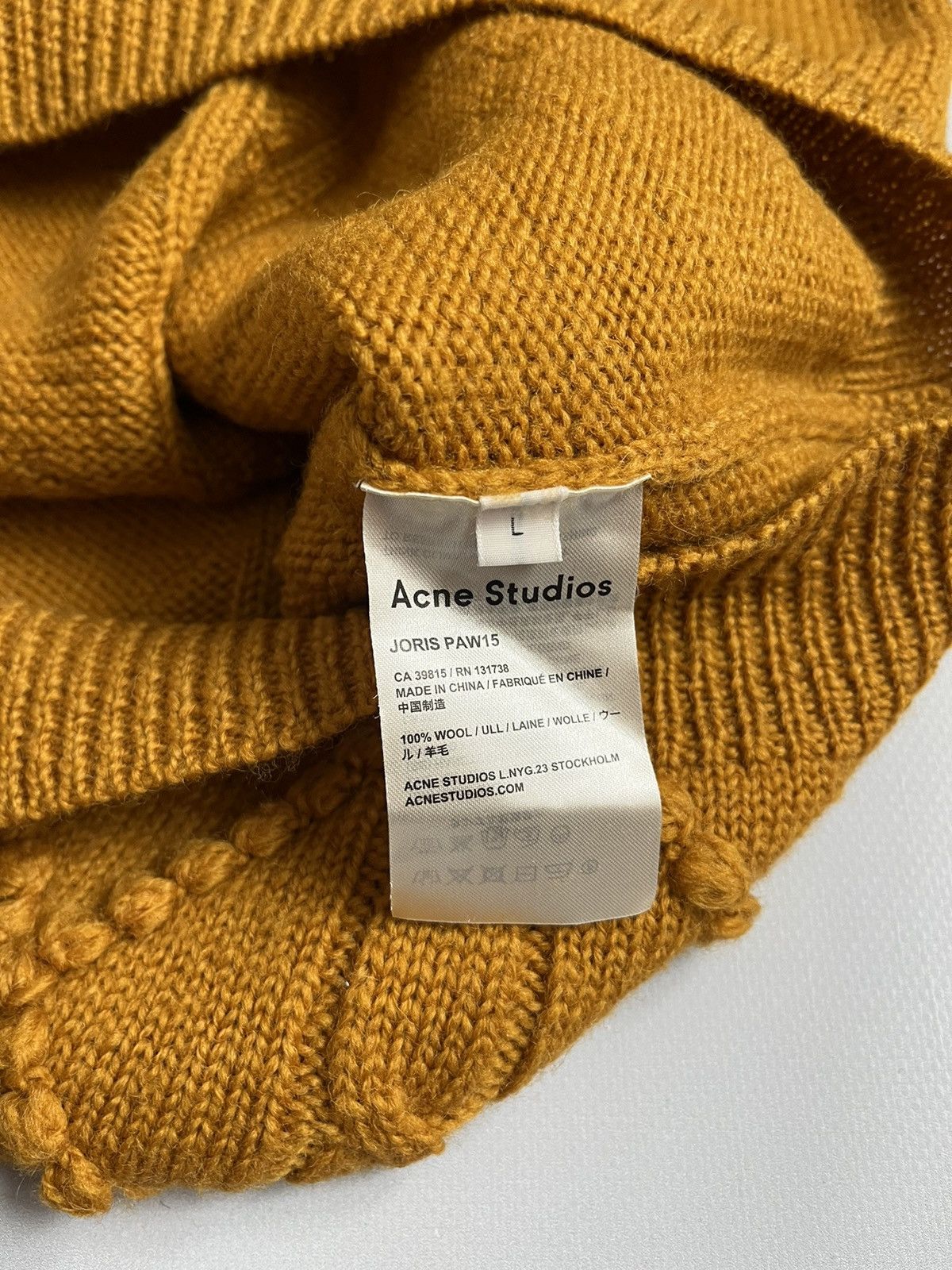 Acne Studios × Vintage ACNE STUDIOS Joris PAW15 Cable Knit Wool Mustard Sweater Size L / US 10 / IT 46 - 6 Thumbnail