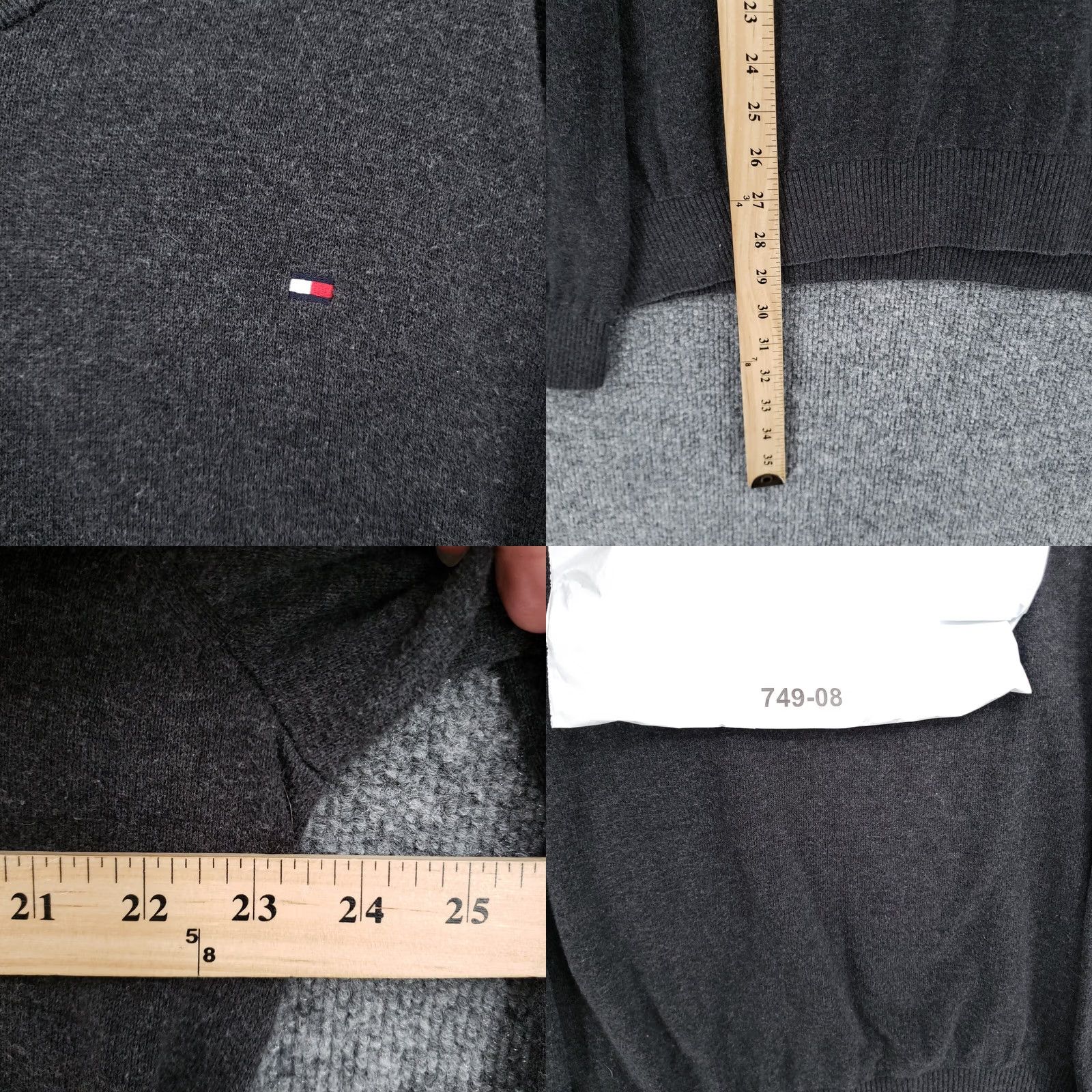 Tommy Hilfiger Tommy Hilfiger Sweater Mens XL Gray Pullover V-Neck Long Sleeve Cotton Knit Size US XL / EU 56 / 4 - 8 Thumbnail