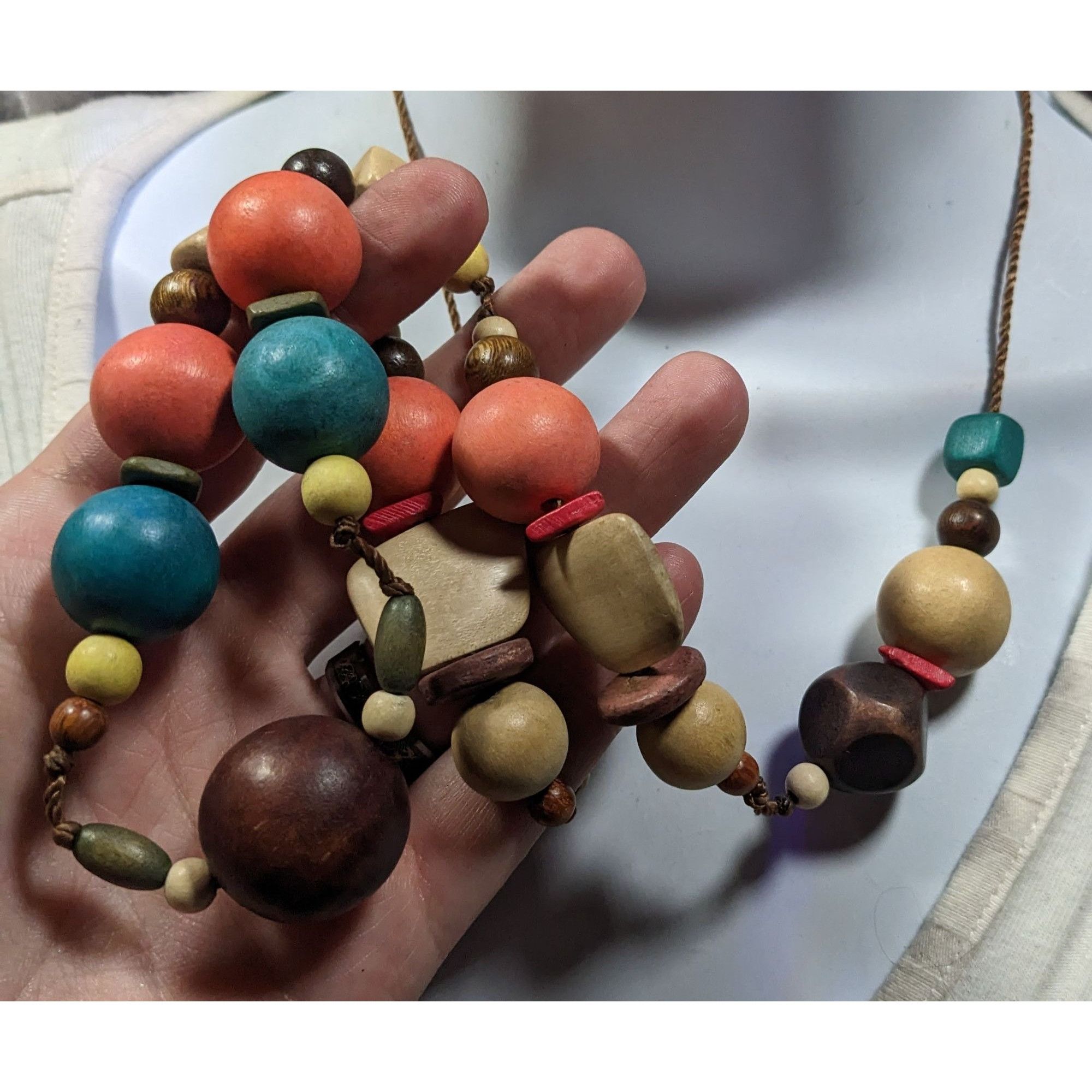 Other Rainbow Chunky Wood Beaded Statement Necklace Size ONE SIZE - 4 Thumbnail