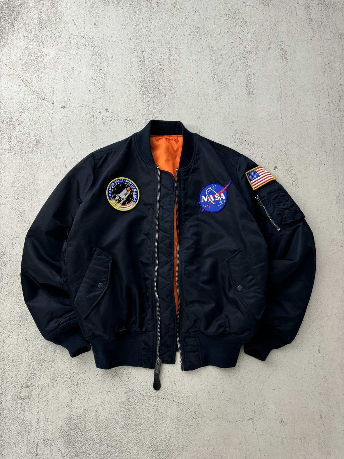 Alpha Industries × NASA Alpha Industries Space Nasa MA 1 Flyers Bomber Jacket Size US M / EU 48-50 / 2 - 1 Thumbnail