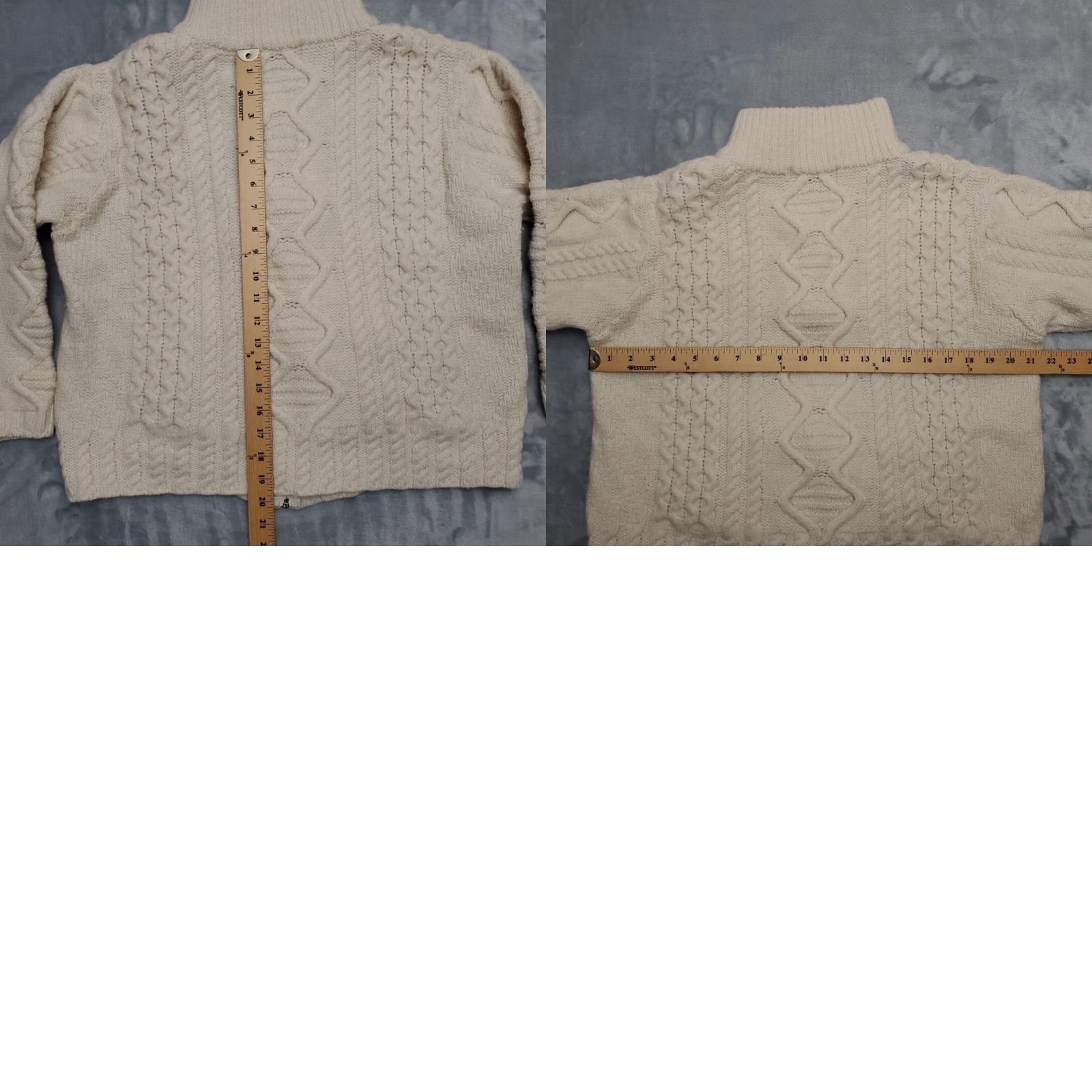 Vintage VINTAGE Aran Crafts Sweater Cardigan Large White Wool Cable Knit Full Zip Women L Size L / US 10 / IT 46 - 9 Thumbnail