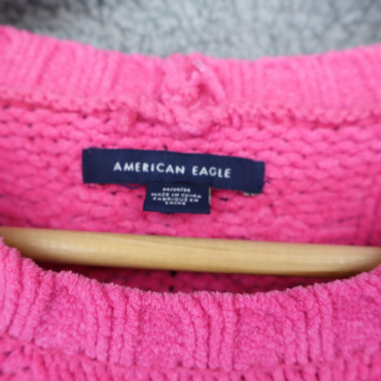American Eagle Outfitters American Eagle Pink Heavy Cable Knit Crew Sweater Sz Medium Size US M / EU 48-50 / 2 - 5 Thumbnail