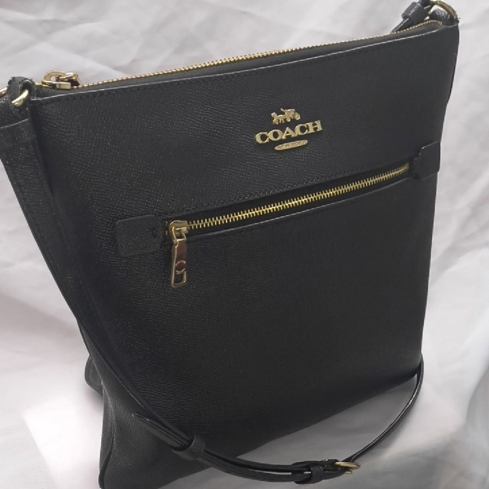 Coach Coach Black Leather Rowan File Bag Crossbody Size ONE SIZE - 2 Thumbnail