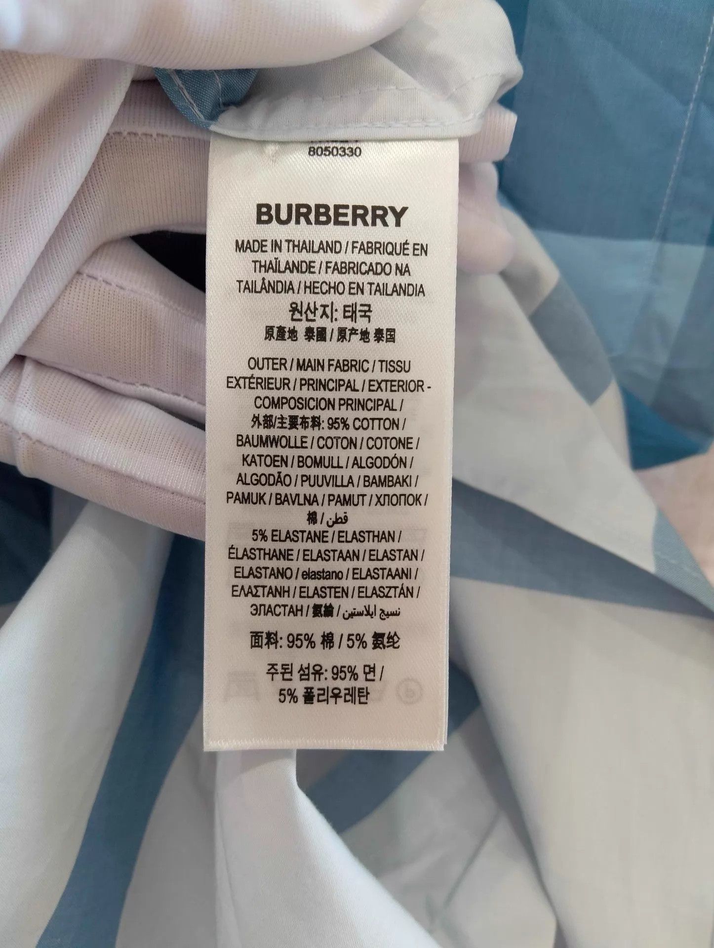 Burberry Burberry Check Long Sleeve Shirt Sky Blue XL Size US XL / EU 56 / 4 - 6 Thumbnail