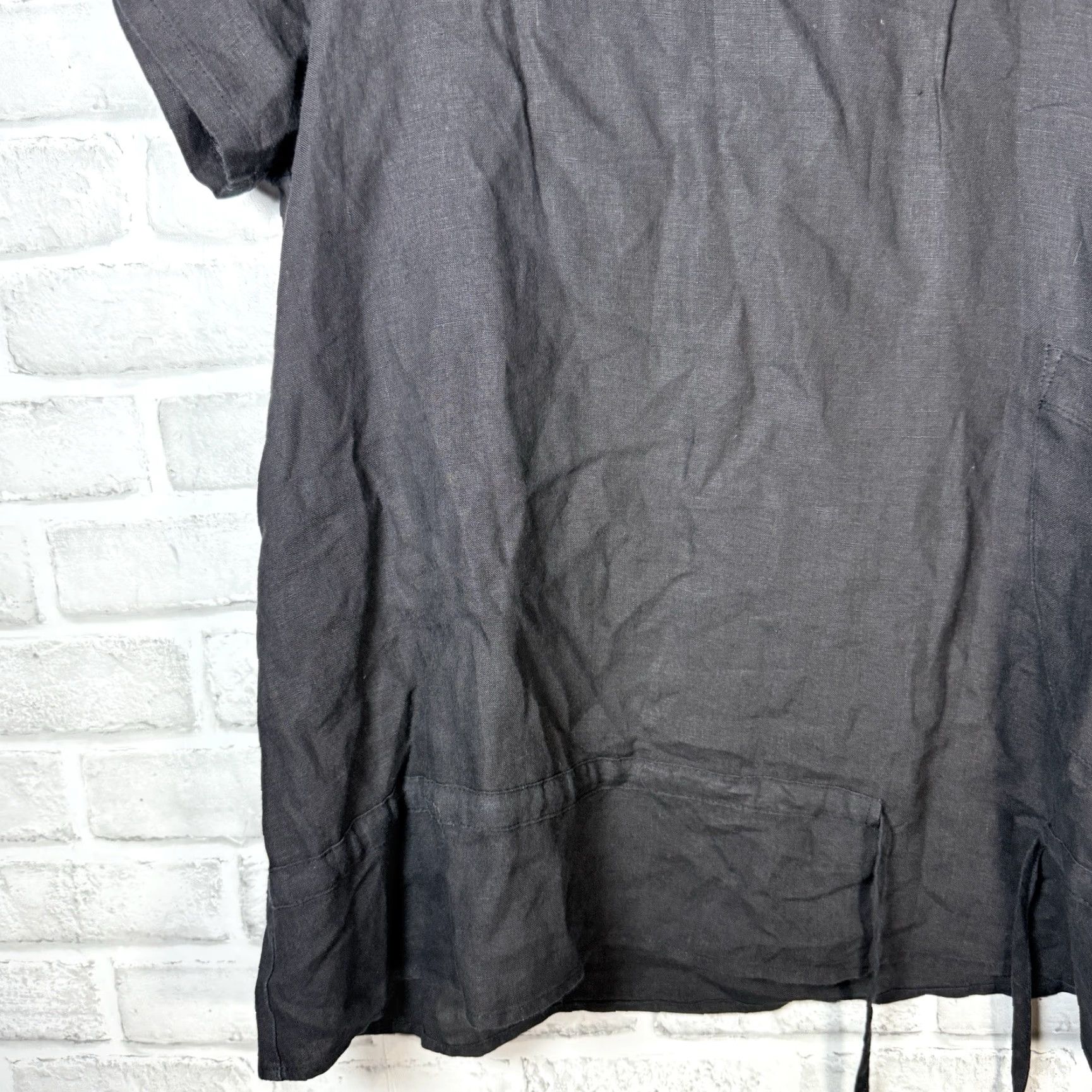 Vintage Russ Berens Womens Size S Black 100% Linen Casual Shirt Size S / US 4 / IT 40 - 3 Thumbnail