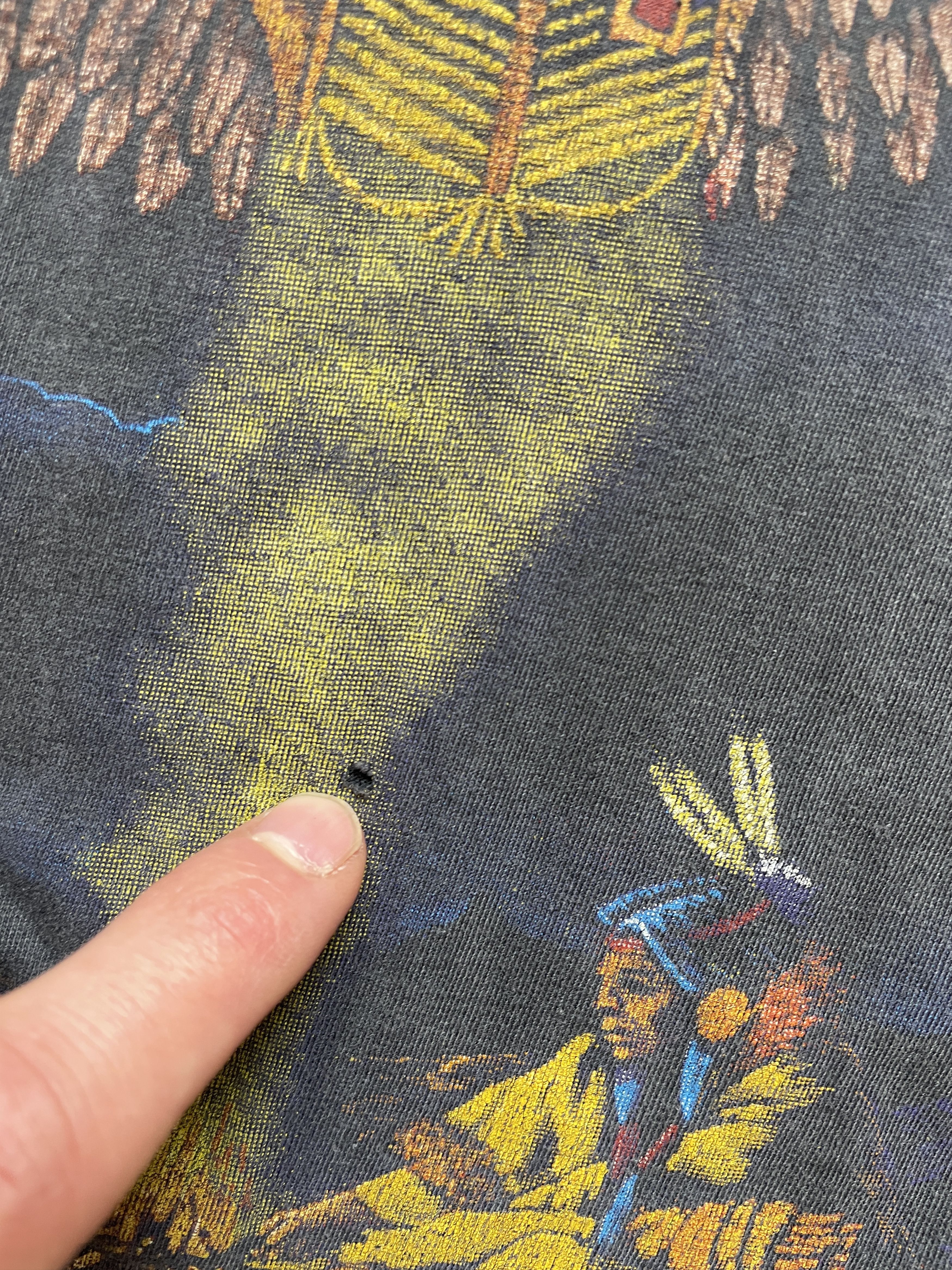 Other VINTAGE 90S NATIVE AMERICAN EAGLE WASHED BLACK TEE Size US XL / EU 56 / 4 - 3 Thumbnail