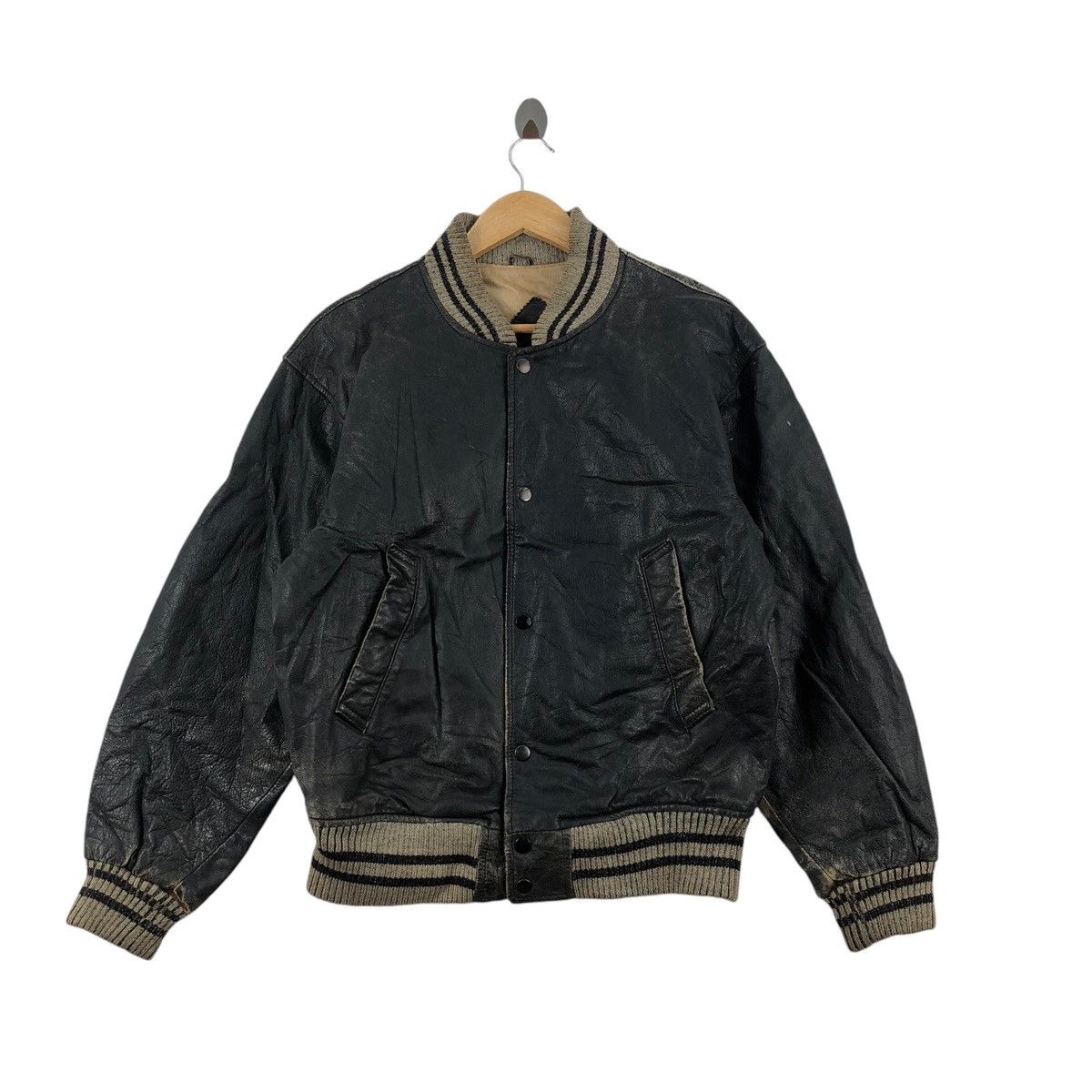 Japanese Brand Vintage 80s MEN’S TENORAS Leather Jacket Flight Logo Vintage Size US L / EU 52-54 / 3 - 2 Thumbnail