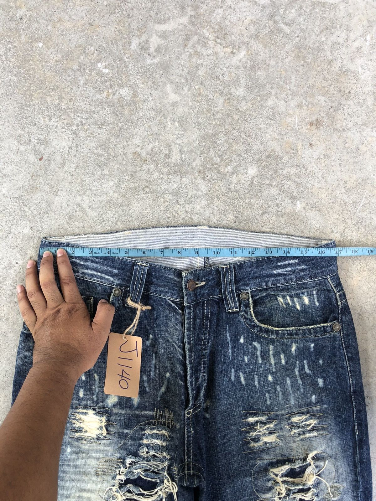 Ends Repair Japanese Bright Mini Flared Jeans Distressed Jeans Size US 33 - 19 Thumbnail