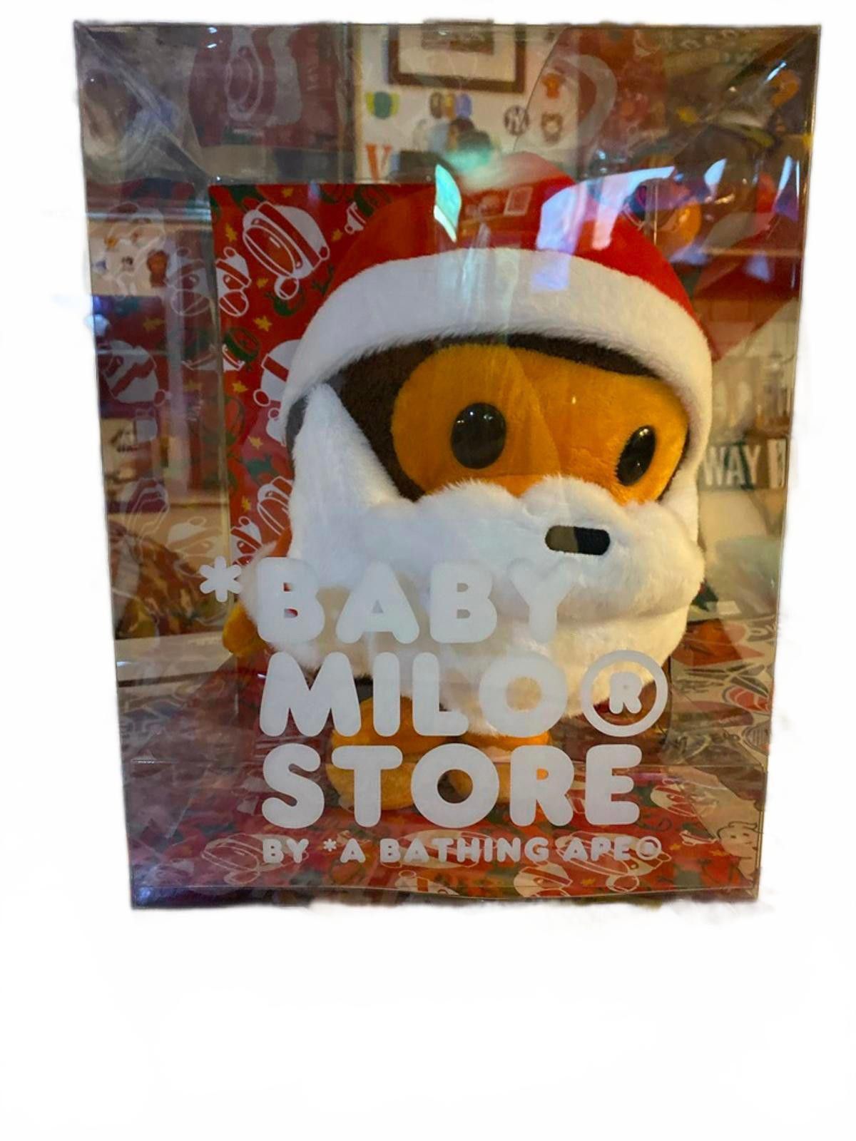 Bape Cute Monkey Plush Toy with Santa Hat and Cape - Holiday Them Size ONE SIZE - 5 Thumbnail