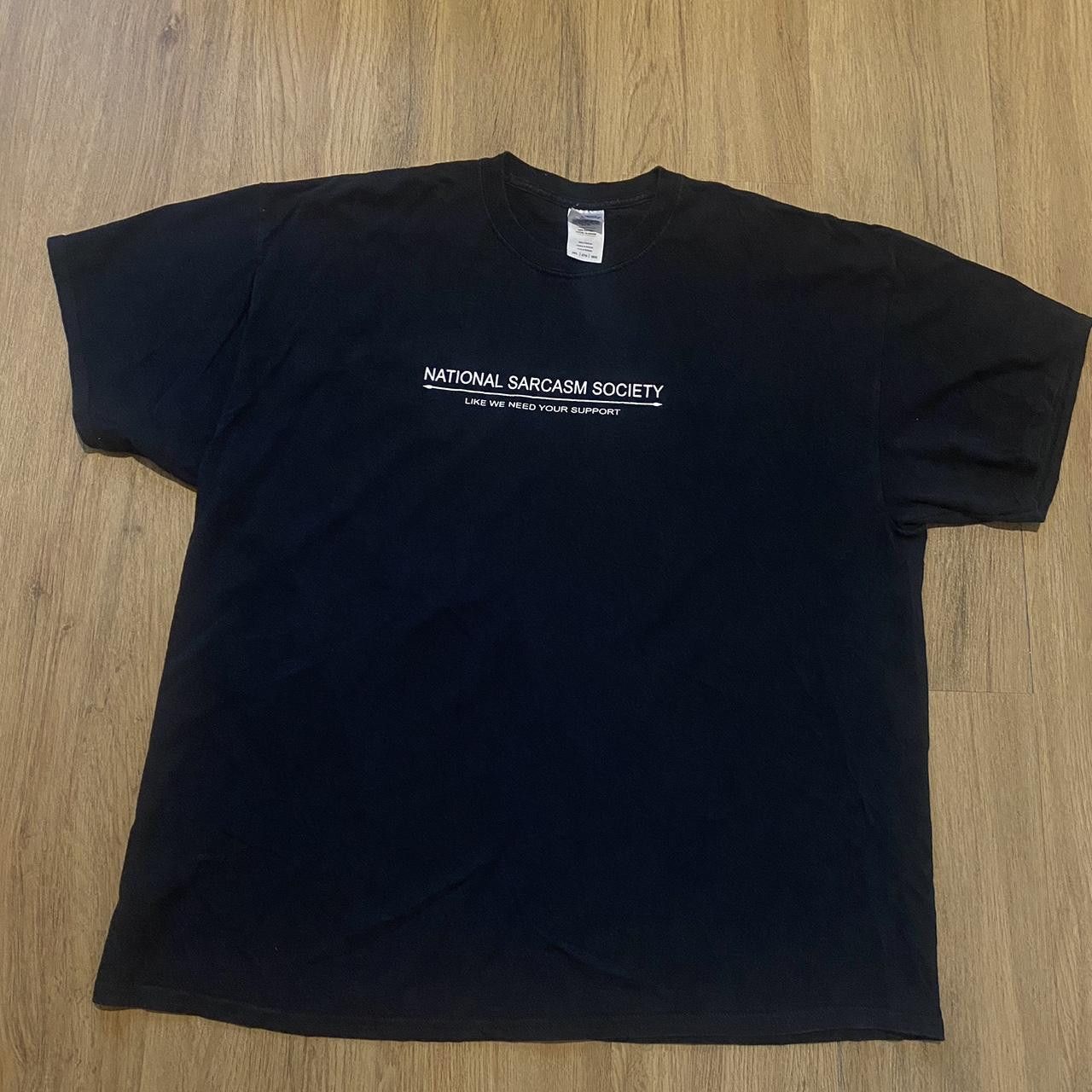 Gildan Black vintage National Sarcasm Society cotton t-shirt Size US XXL / EU 58 / 5 - 2 Thumbnail