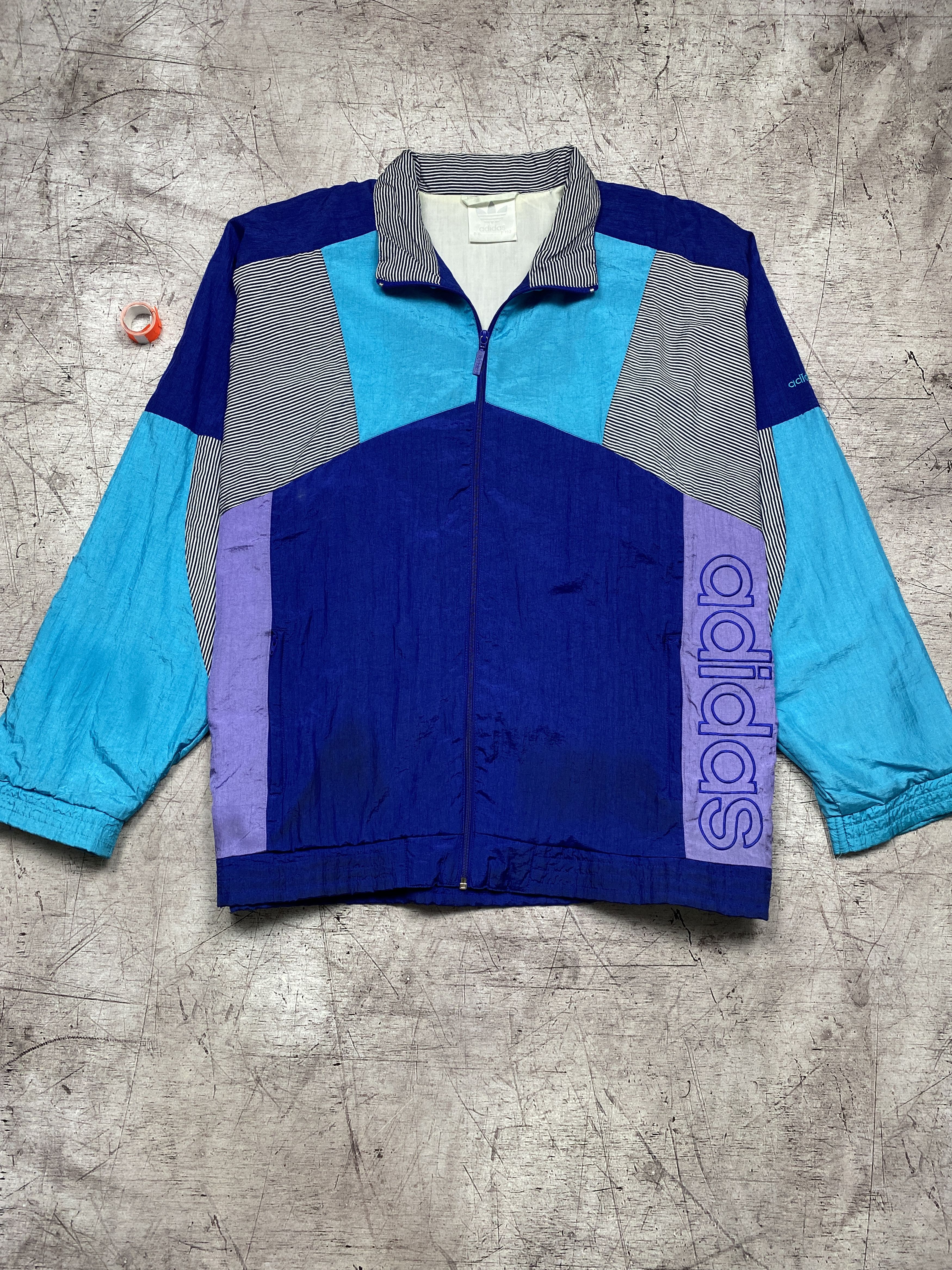 Adidas × Vintage Adidas 90s Vintage Mens Nylon Track Top Jacket Size US XL / EU 56 / 4 - 1 Thumbnail