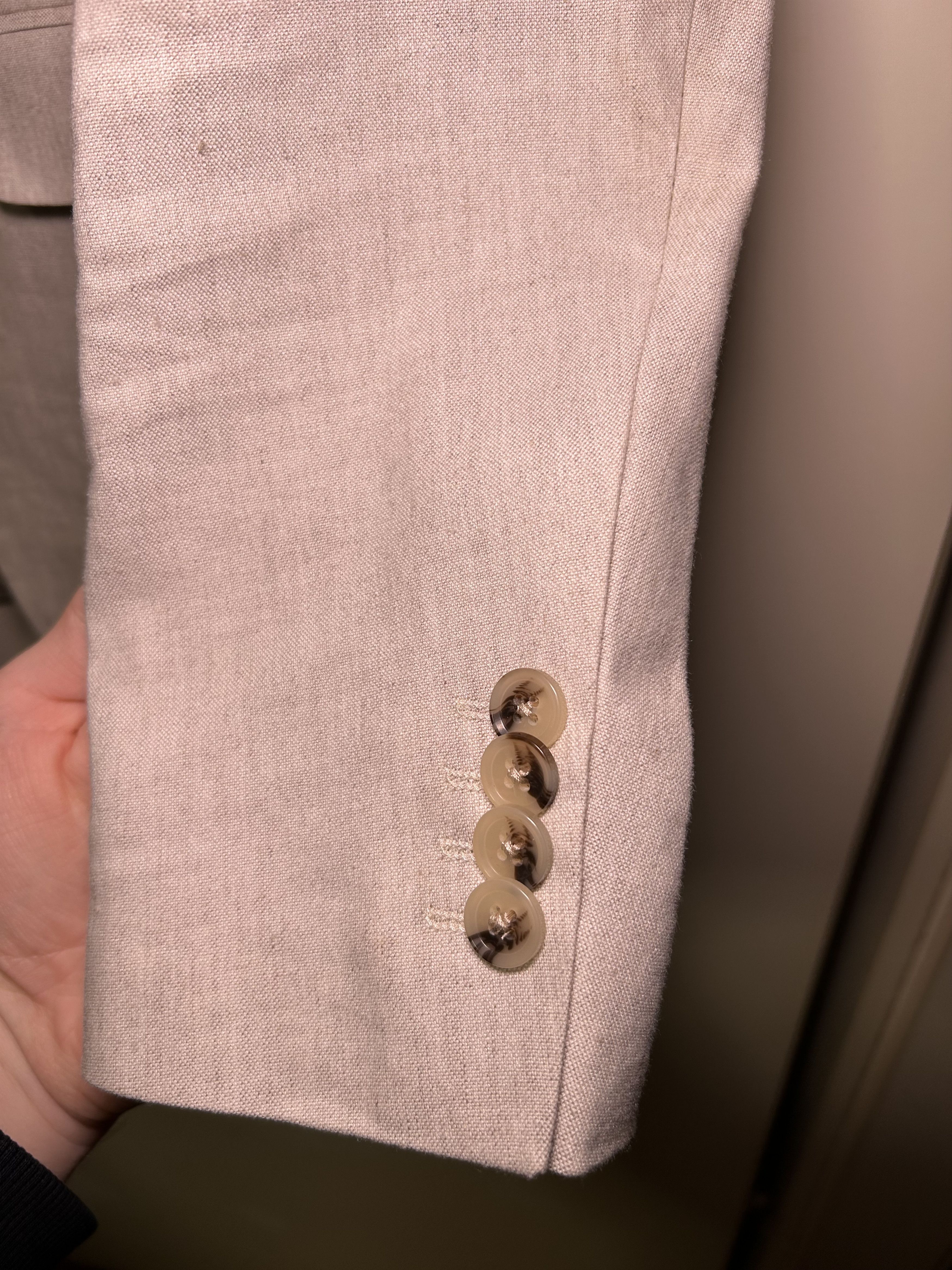Zara ZARA bright cream suit jacket, size 48 ( L ) Size 48S - 5 Thumbnail