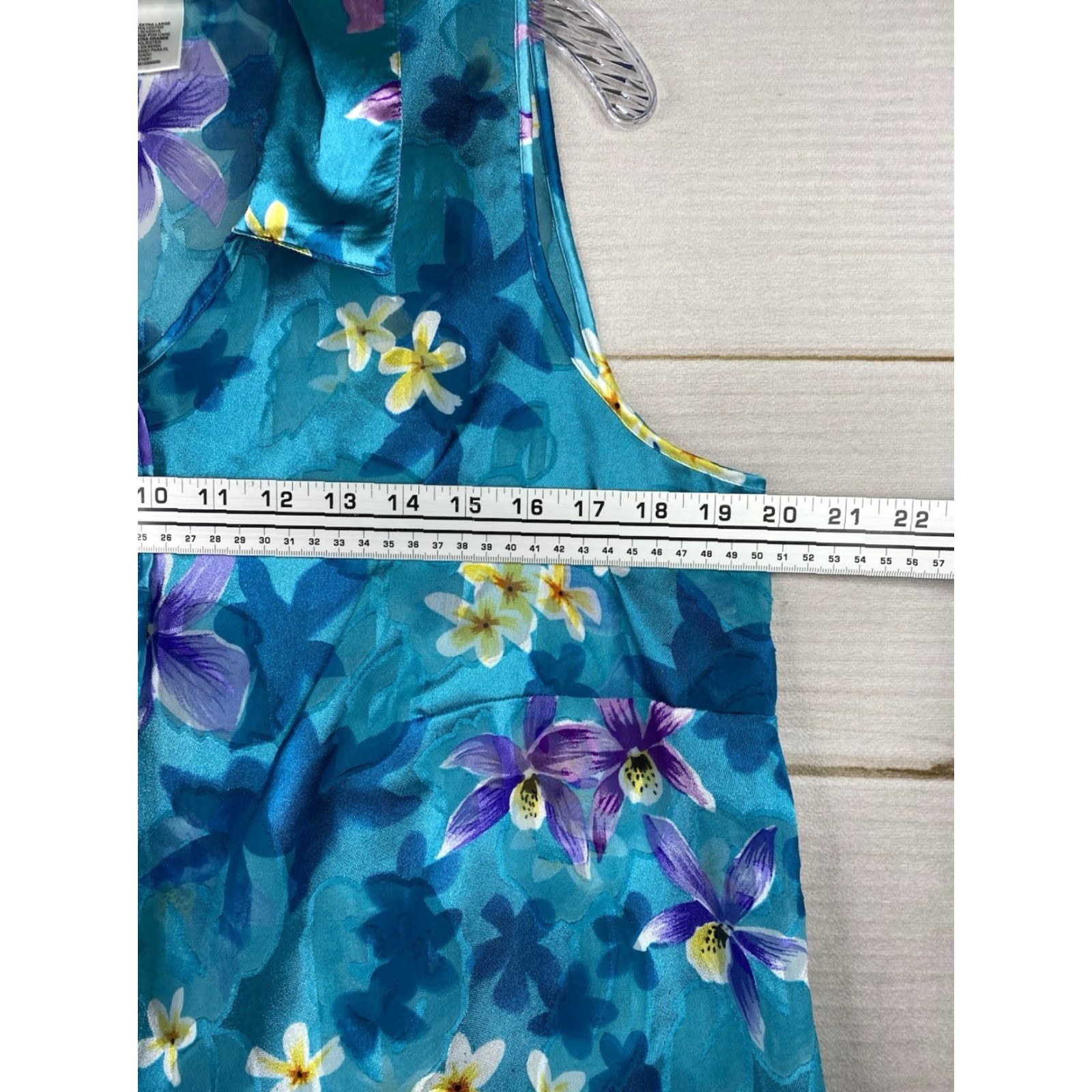 Vintage VINTAGE Secret Treasures Nightgown Womens XL Blue Floral Satin Sleeveless Boho Nightgown Cam i Gown Spring Summer Womens Size ONE SIZE - 6 Thumbnail