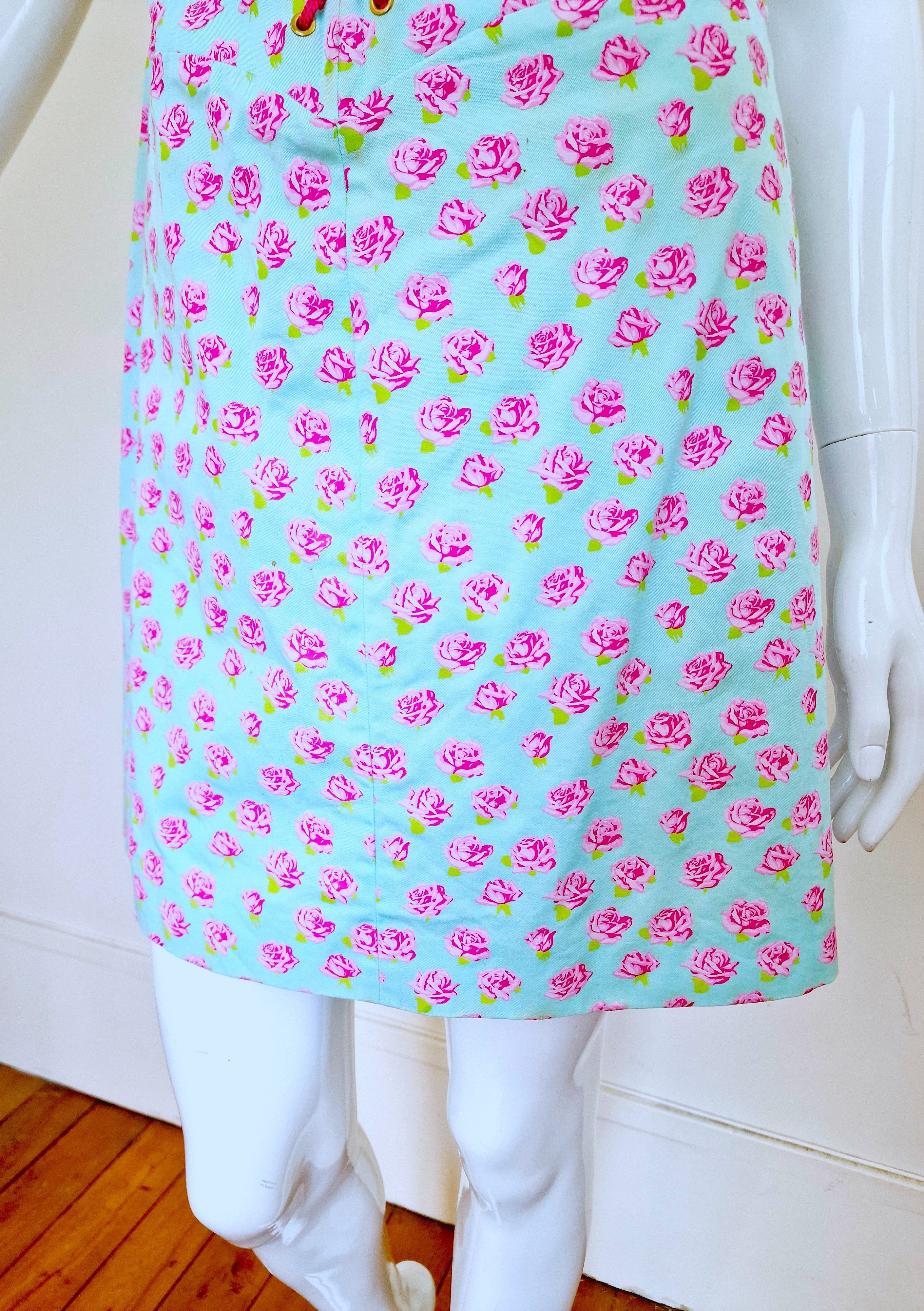 YSL Yves Saint Laurent Rose Corset Bustier Midi Mini Dress