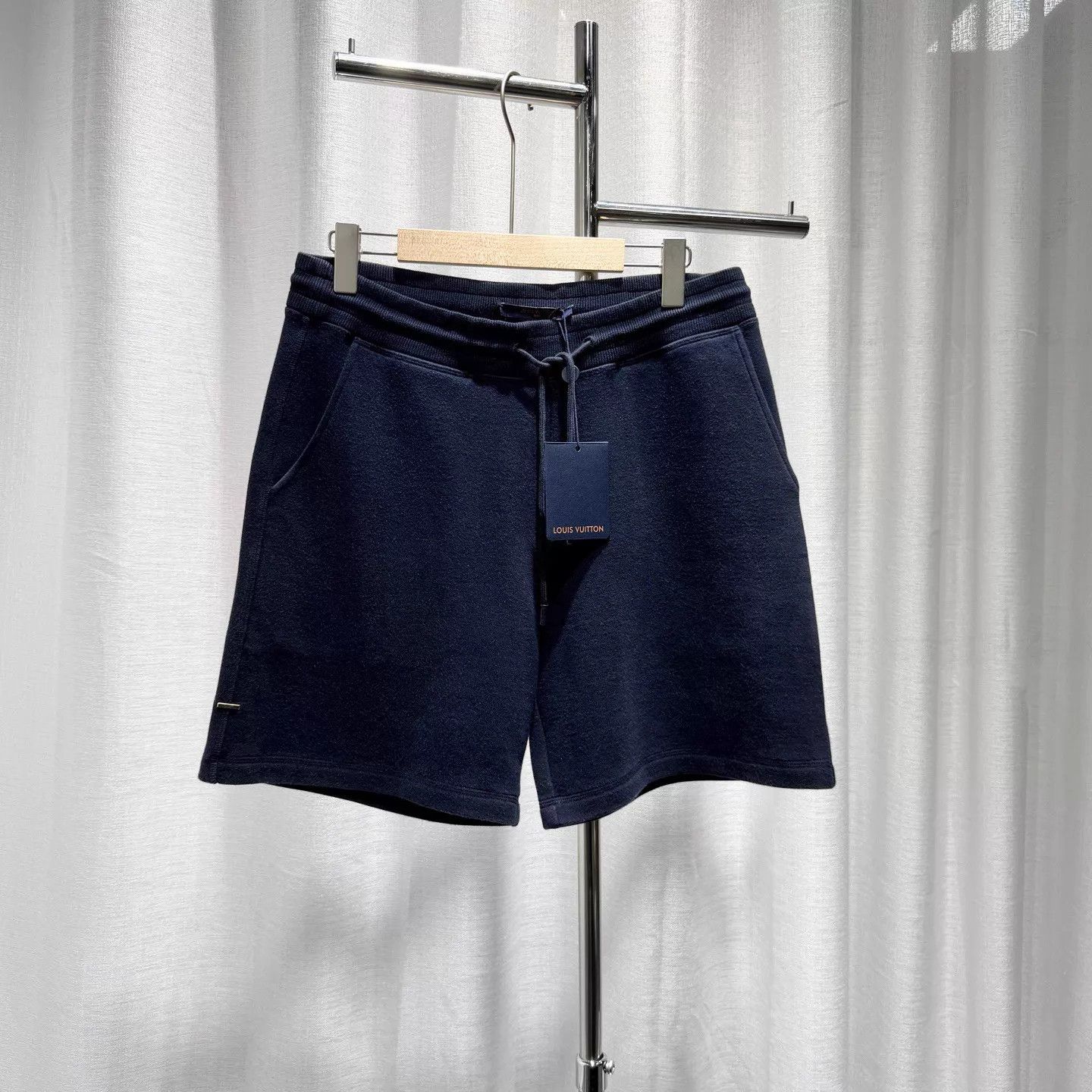 Louis Vuitton LV deep blue drawstring shorts M 98 New back pocket straight Size US 32 / EU 48 - 1 Thumbnail