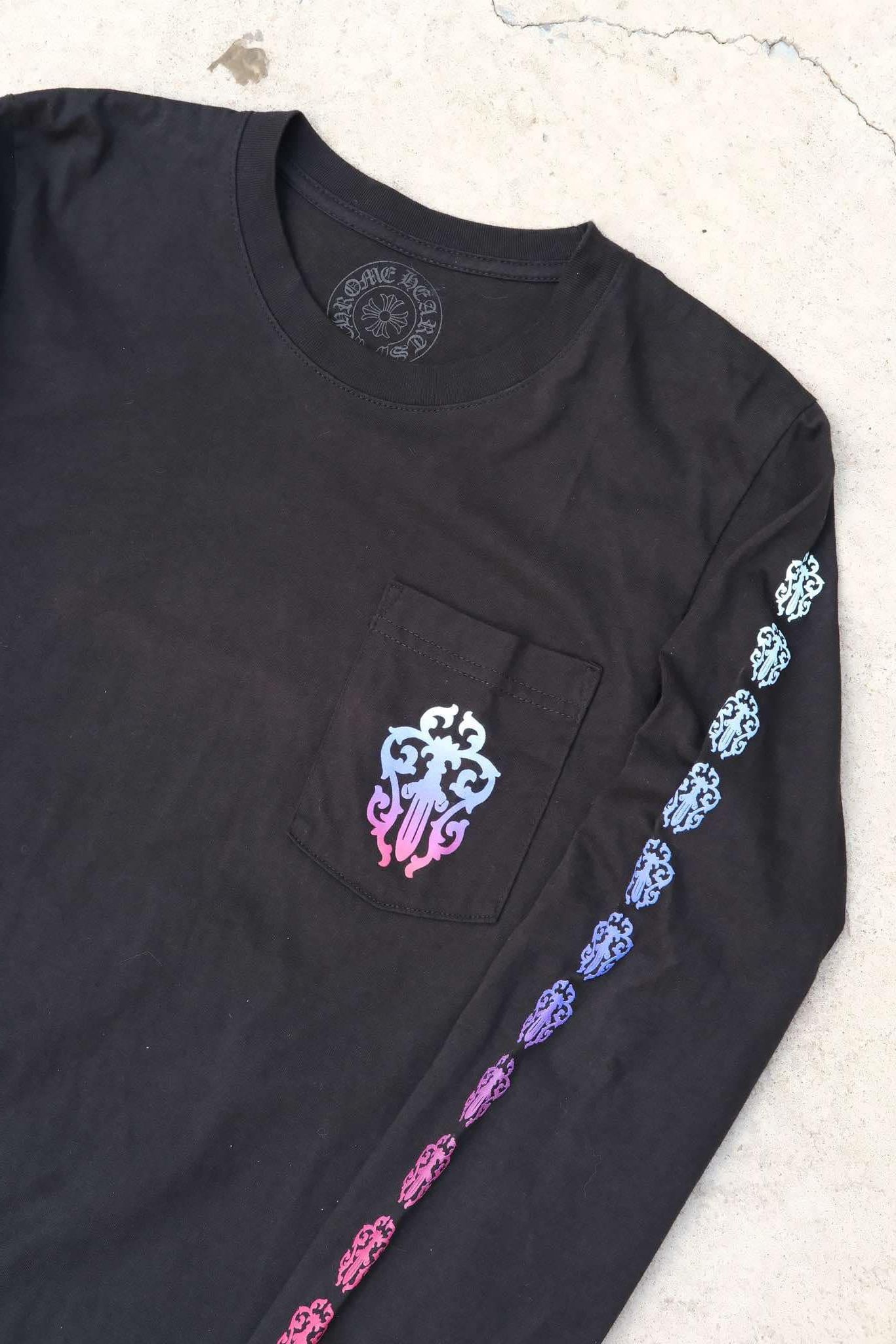Chrome Hearts CH Gradient Dagger Horseshoe Logo Long Sleeve Tee Size S / US 4 / IT 40 - 8 Thumbnail