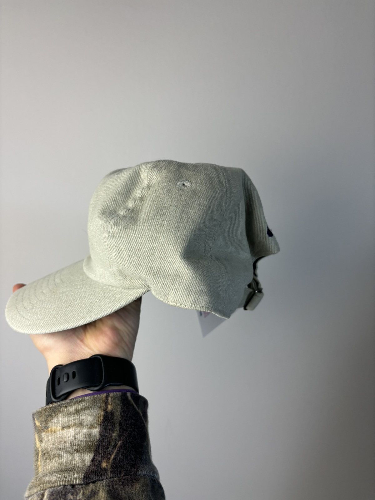 Nike Vintage 90s tan nike strap back hat purple swoosh Size ONE SIZE - 3 Thumbnail