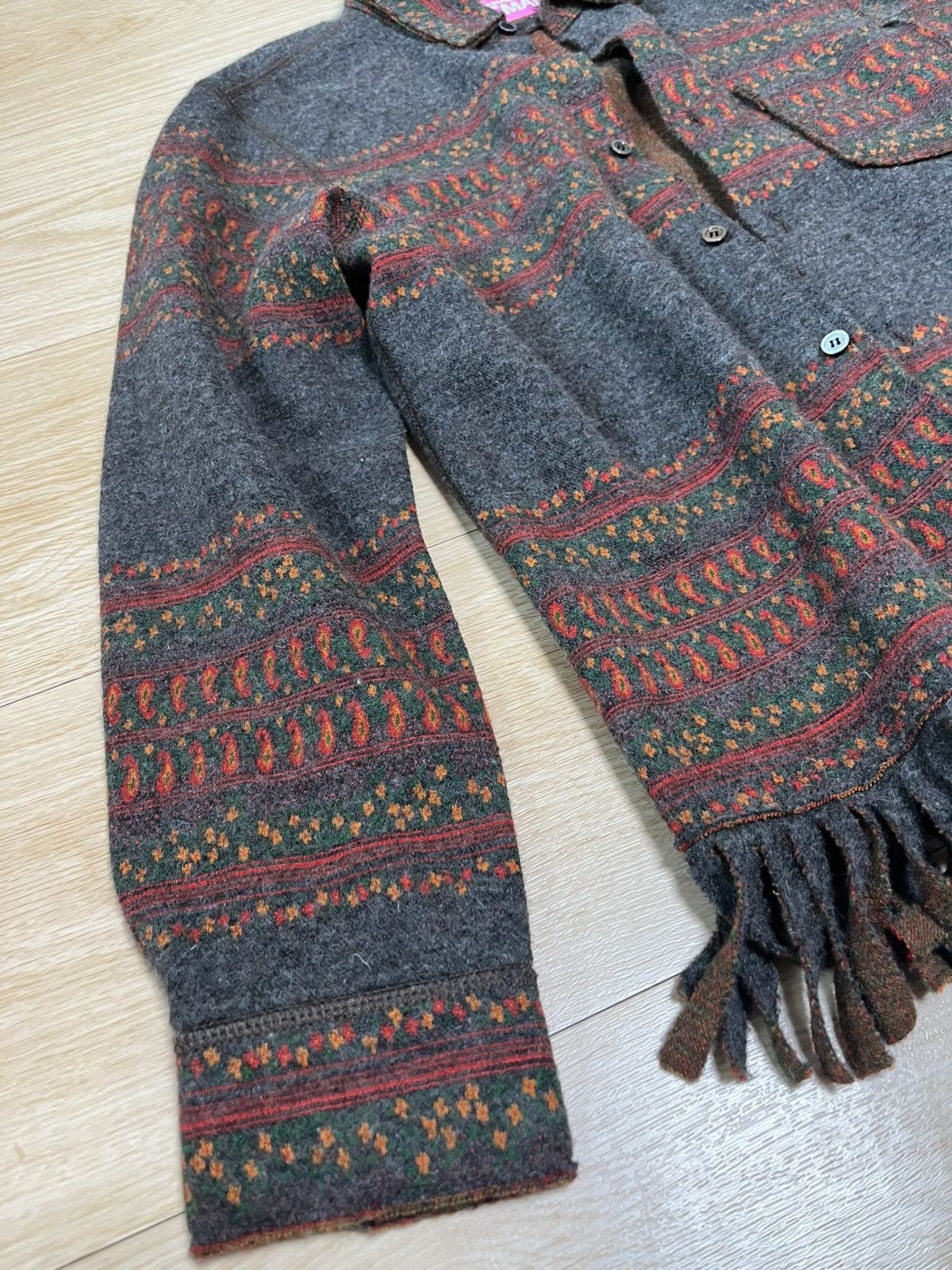 Junya Watanabe S Junya watatanabe man fringe wool knit jacket Size US L / EU 52-54 / 3 - 4 Thumbnail