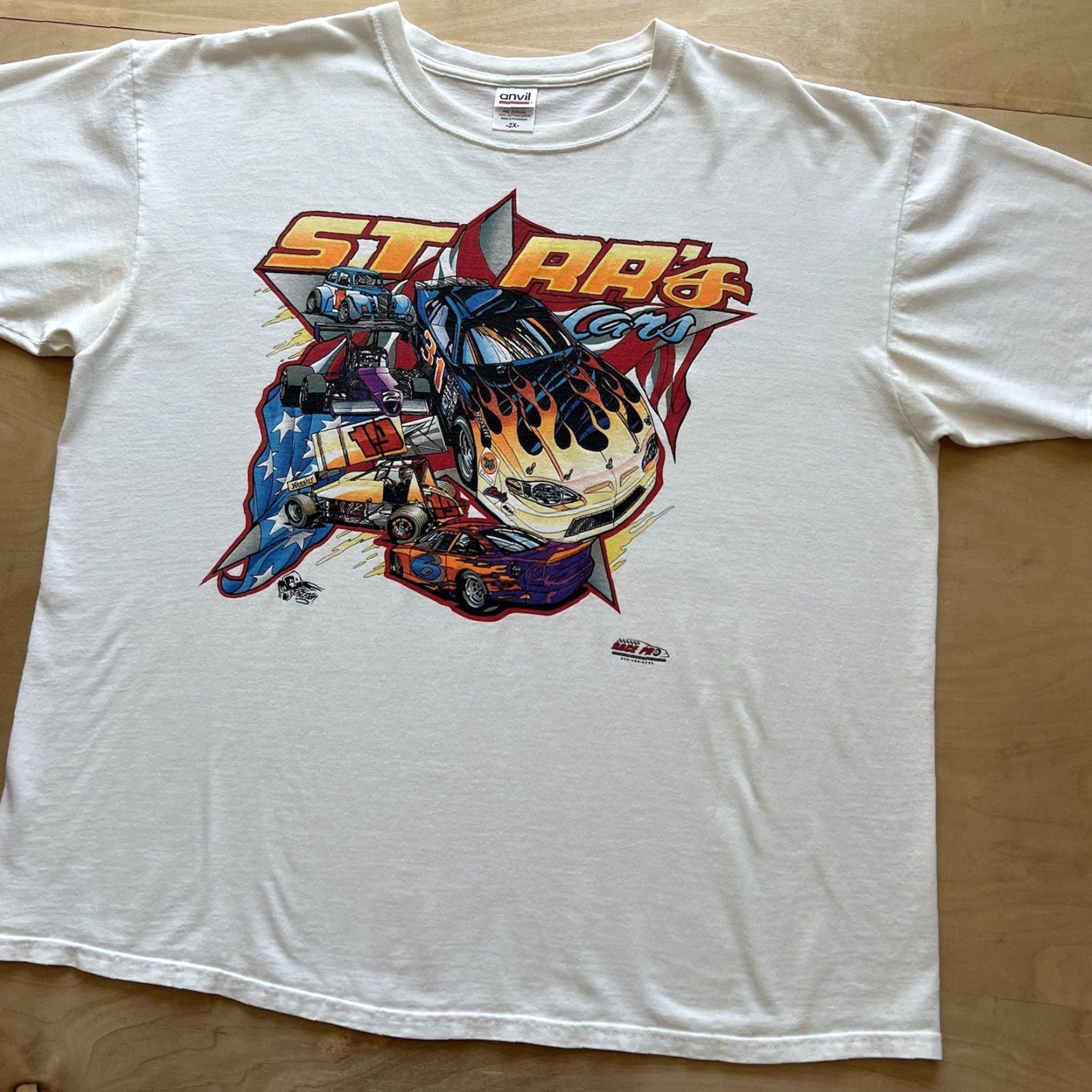 Vintage Vintage Hot Rod Shirt 2XL White Y2K Cars Drag Racing Flames Streetwear Shirts Mens Size US XXL / EU 58 / 5 - 8 Thumbnail