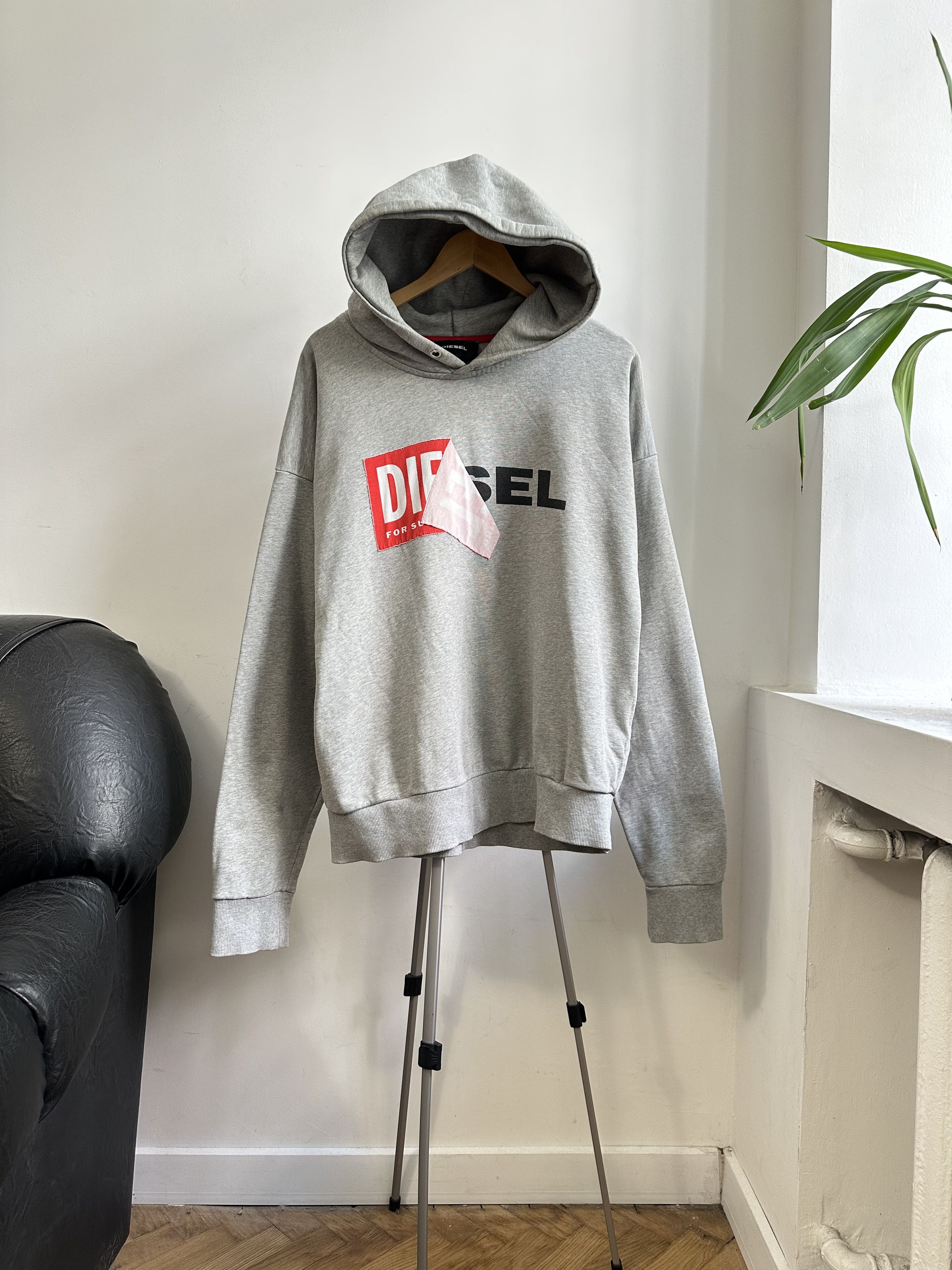Diesel Diesel Gray Box Logo Hoodie Men's Size US XXL / EU 58 / 5 - 1 Thumbnail