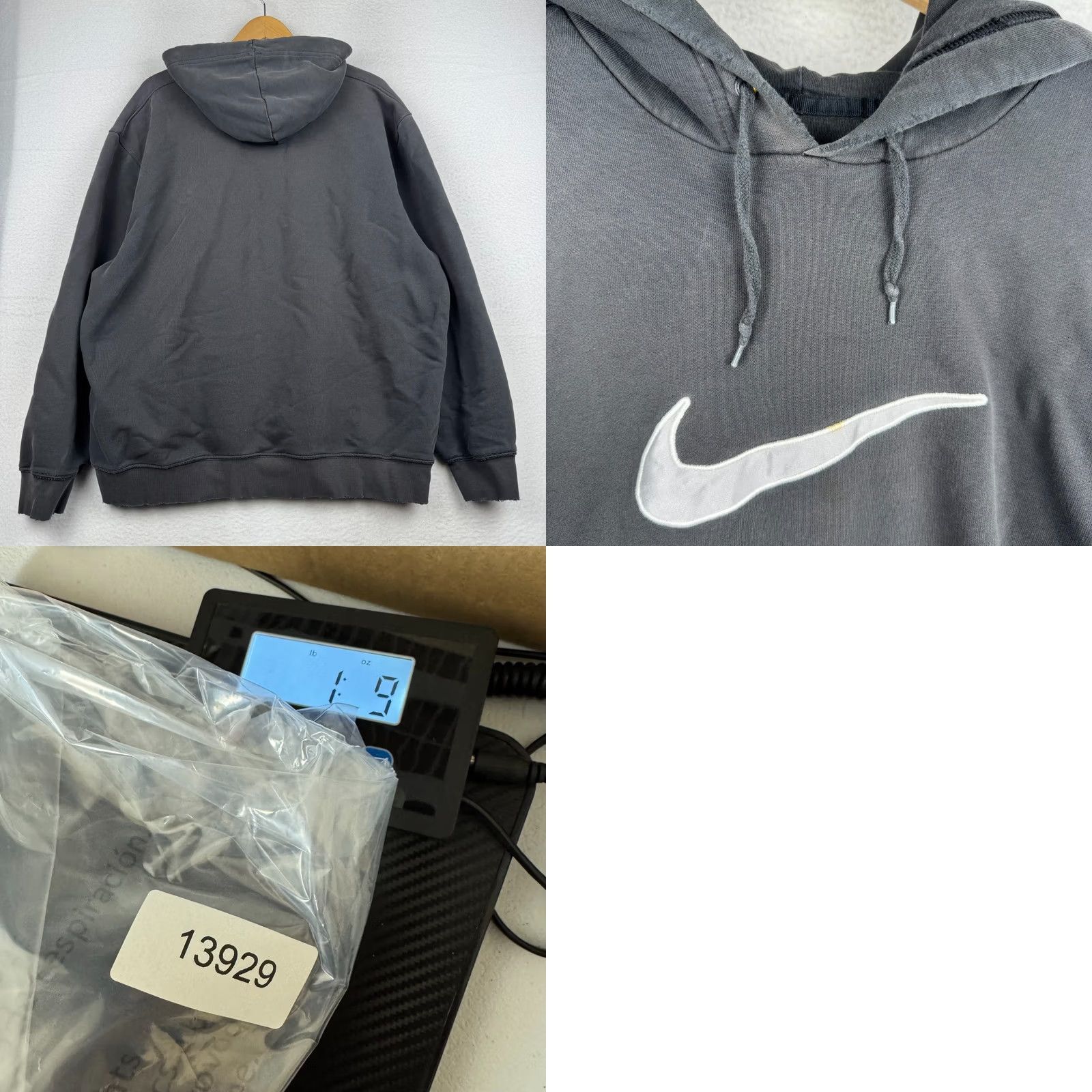 Nike VINTAGE Nike Mens 2XL Hoodies Hoodie Light Distress Gray Swoosh Logo Crew Neck Pullover Winter Fall Size US XXL / EU 58 / 5 - 8 Thumbnail