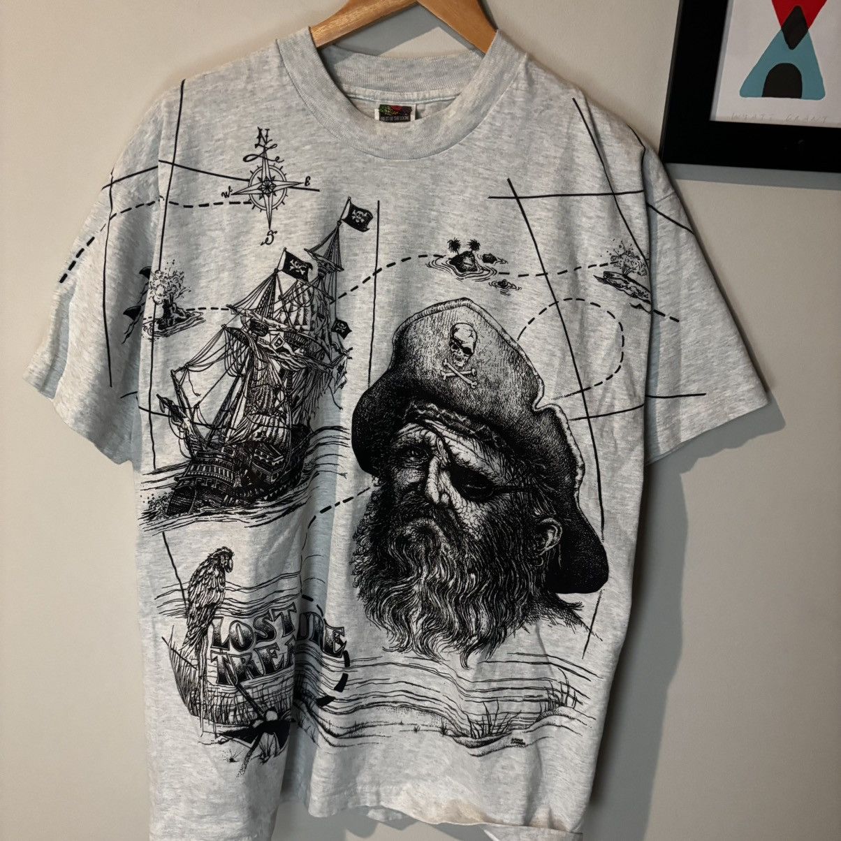 Vintage Pirate Lost Treasure Vintage T Shirt Size US XL / EU 56 / 4 - 1 Thumbnail