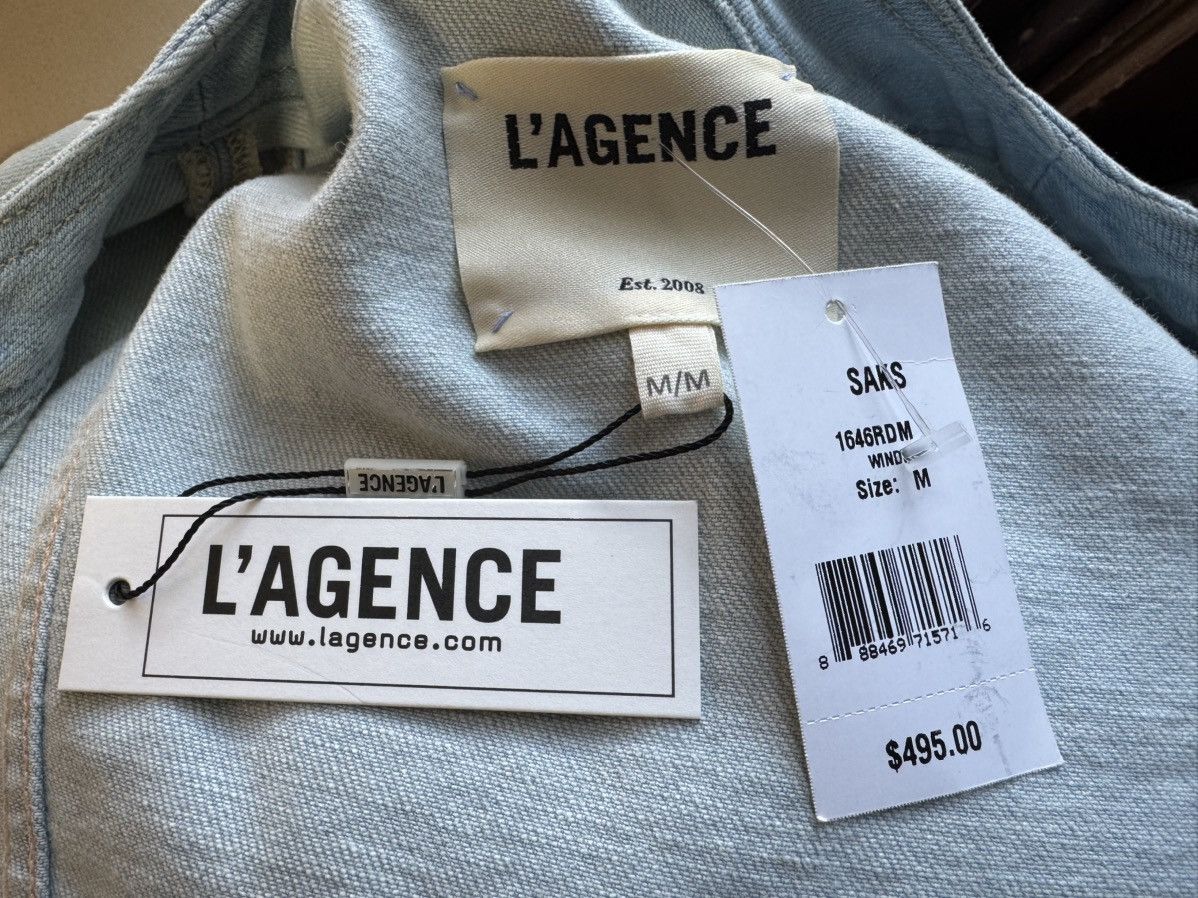 L'AGENCE L'Agence Yari Collarless Denim Open Double Button Jacket Size M / US 6-8 / IT 42-44 - 2 Thumbnail