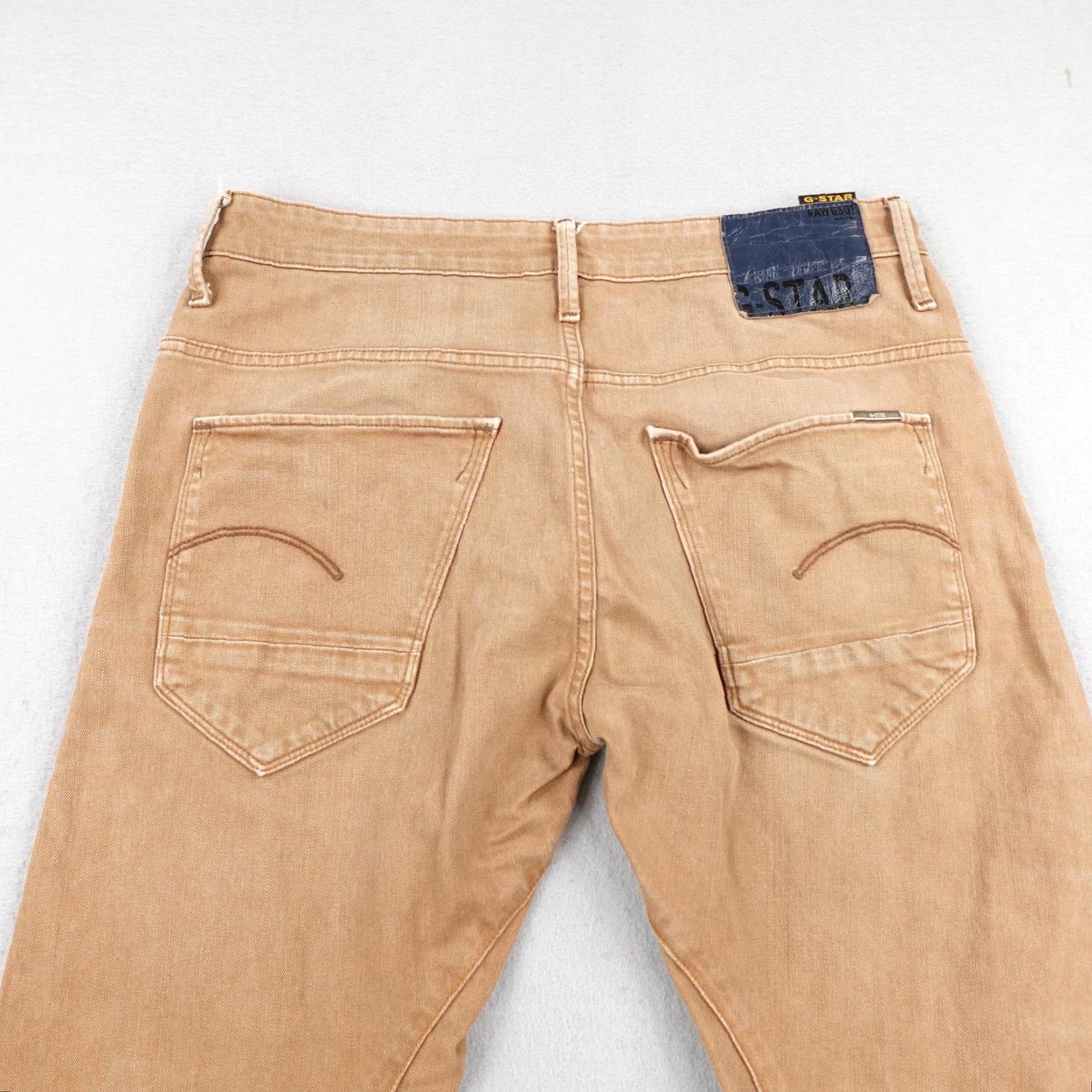 Vintage G Star RAW Jeans Mens 32x34 Beige Khaki Tan Denim Arc 3D Slim COJ Tapered Flex Slim Jeans Mens 32x34 Beige Denim Arc 3D Slim COJ Tapered Flex Size US 32 / EU 48 - 5 Thumbnail