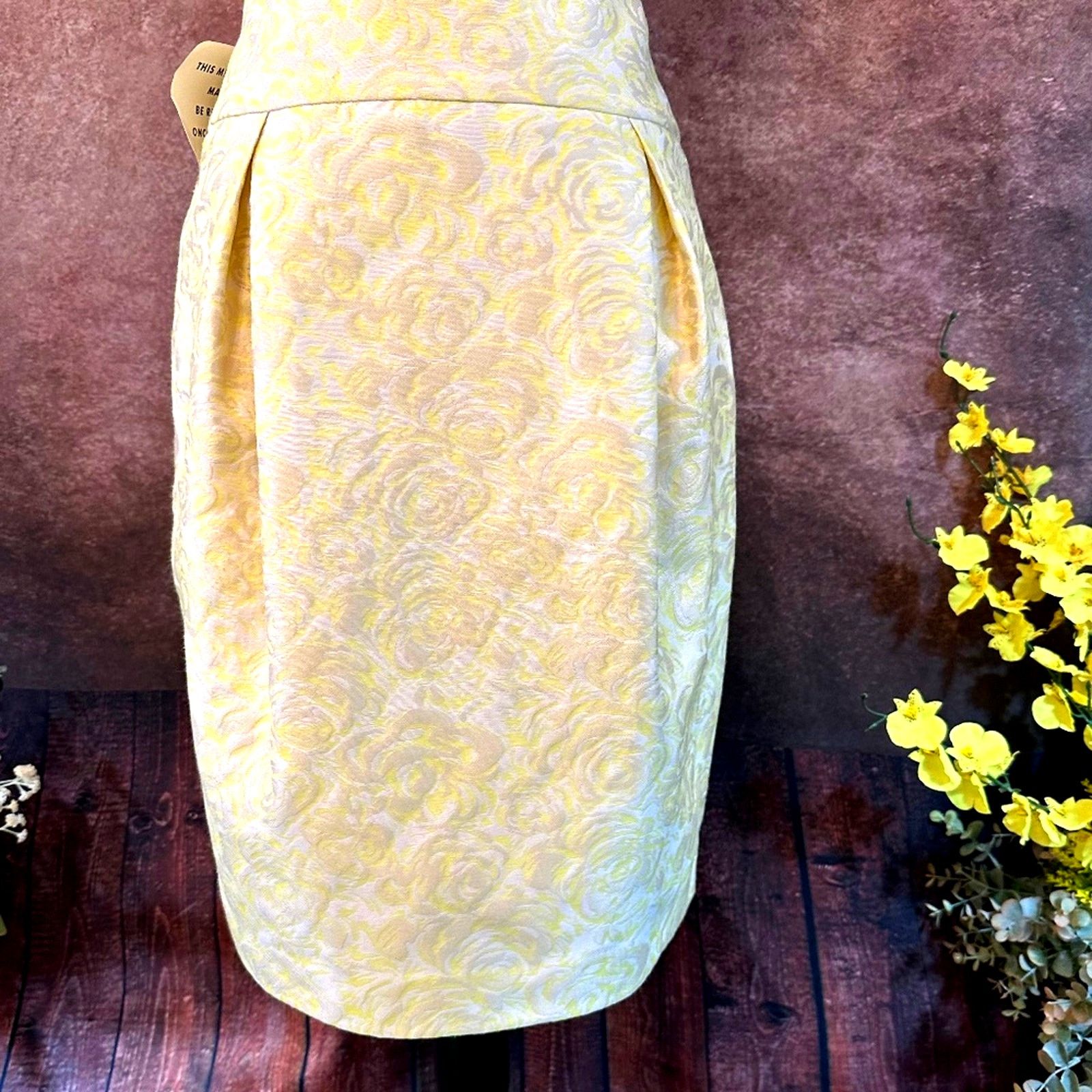 Magaschoni Magaschoni Jacquard Pleated Skirt - Buttercup Combo 10 Size 32" / US 10 / IT 46 - 3 Thumbnail