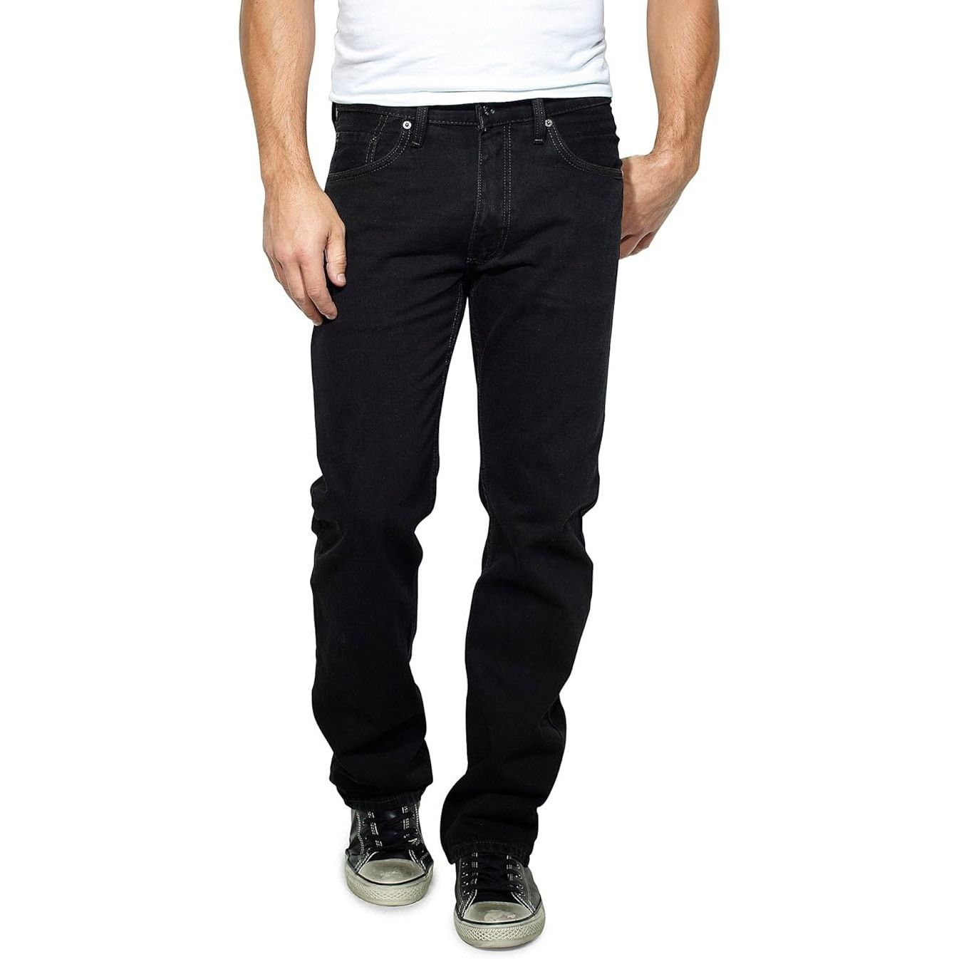 Levi's Levi's Men's 505 Regular Fit Black Denim Jeans 30 x 32 New Size US 30 / EU 46 - 1 Thumbnail