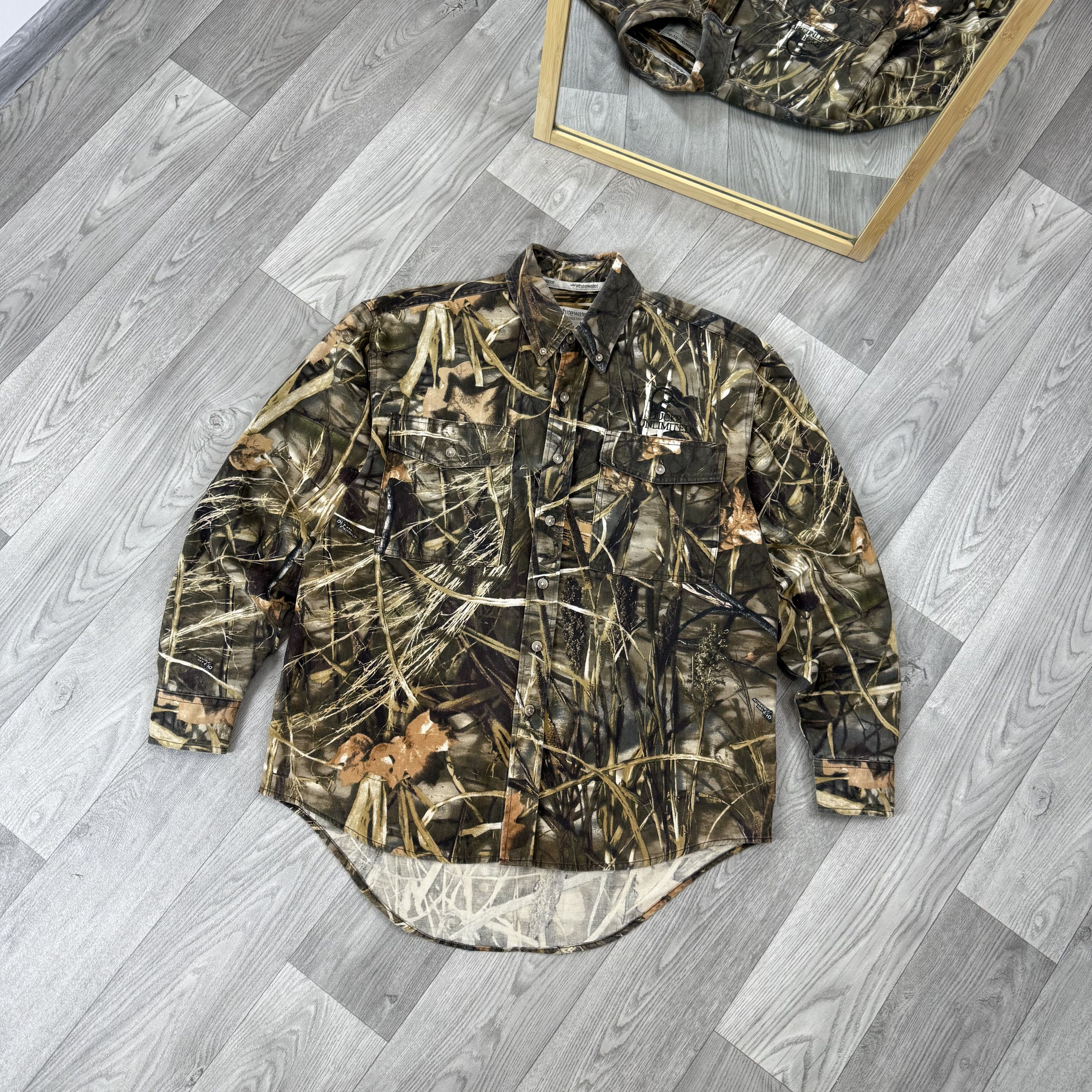 Vintage Ducks Unlimited Real Tree Button Up Overshirt Jacket