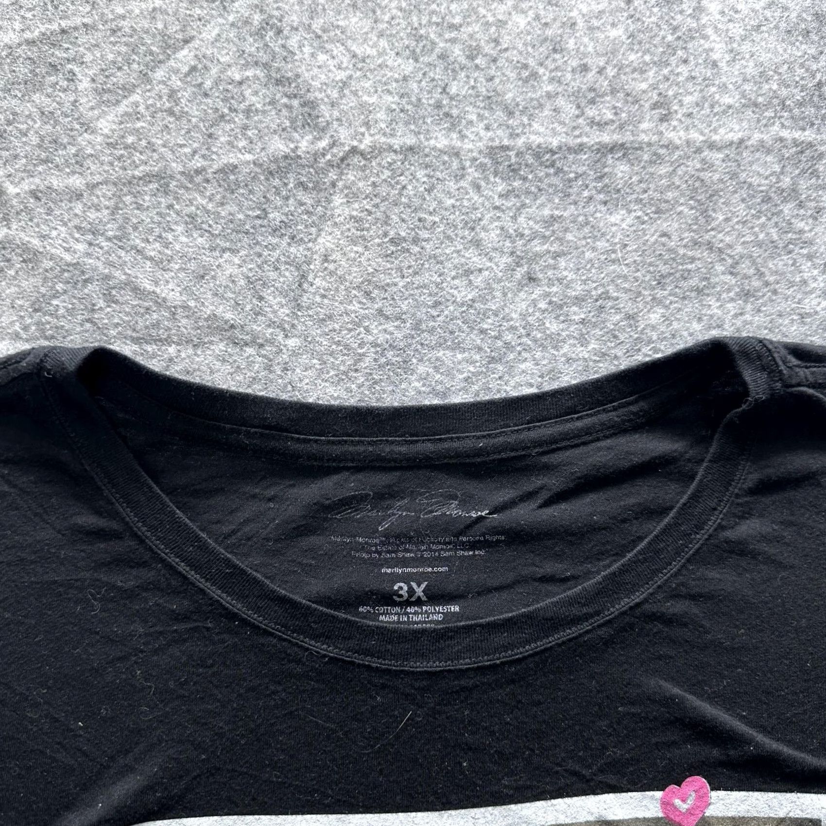 Vintage Marilyn Monroe Womens Shirt 3X Black Selfie Love Retro Tee Plus Size Short Sleeve Crew Neck Graphic T-Shirt Size XXL / US 16-18 / IT 52-54 - 3 Thumbnail