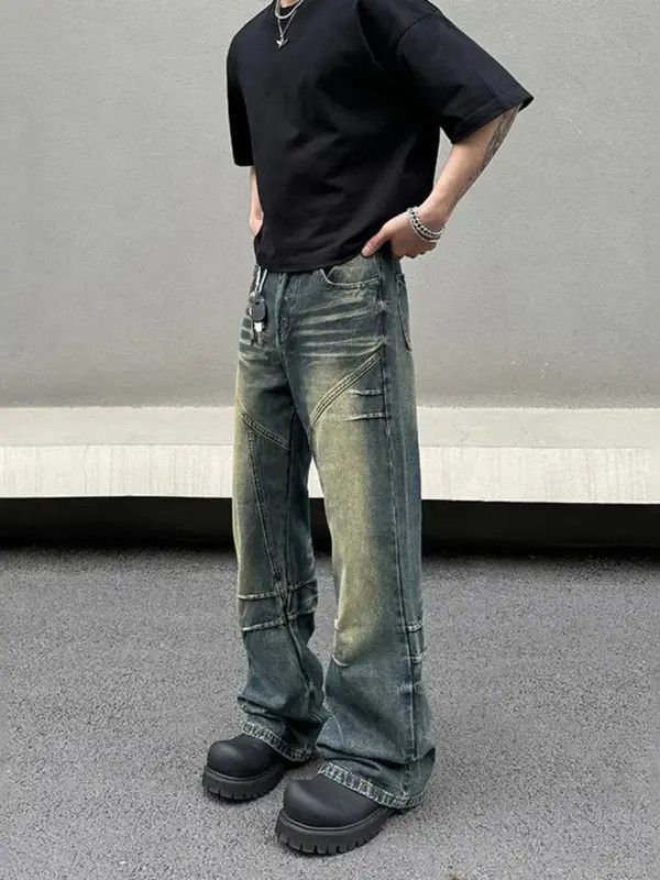 VIBE Gradient Blue Wide Leg Denim Jeans Size US 32 / EU 48 - 6 Thumbnail