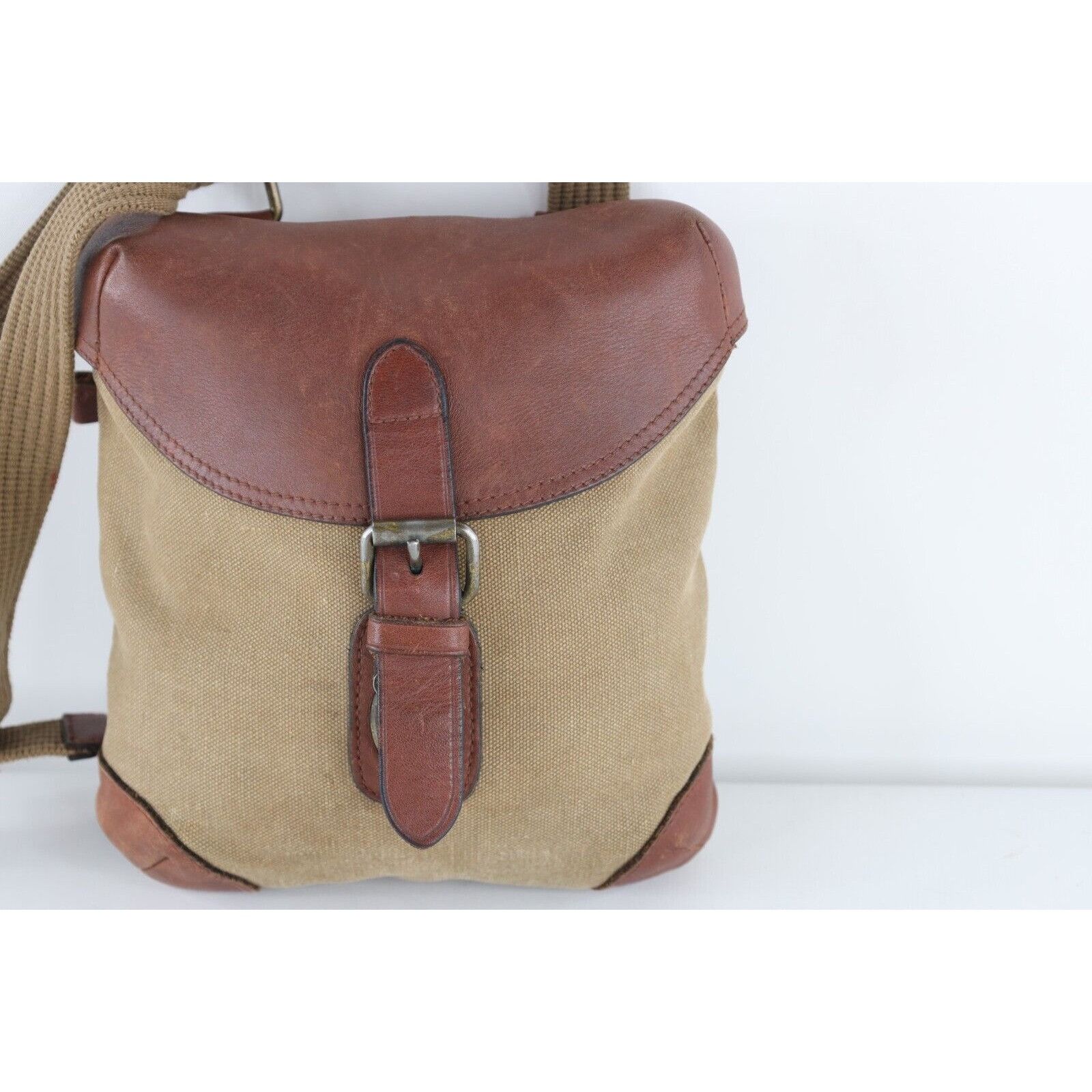 Vintage Vintage 90s Streetwear Canvas Leather Crossbody Shoulder Bag Size ONE SIZE - 2 Thumbnail