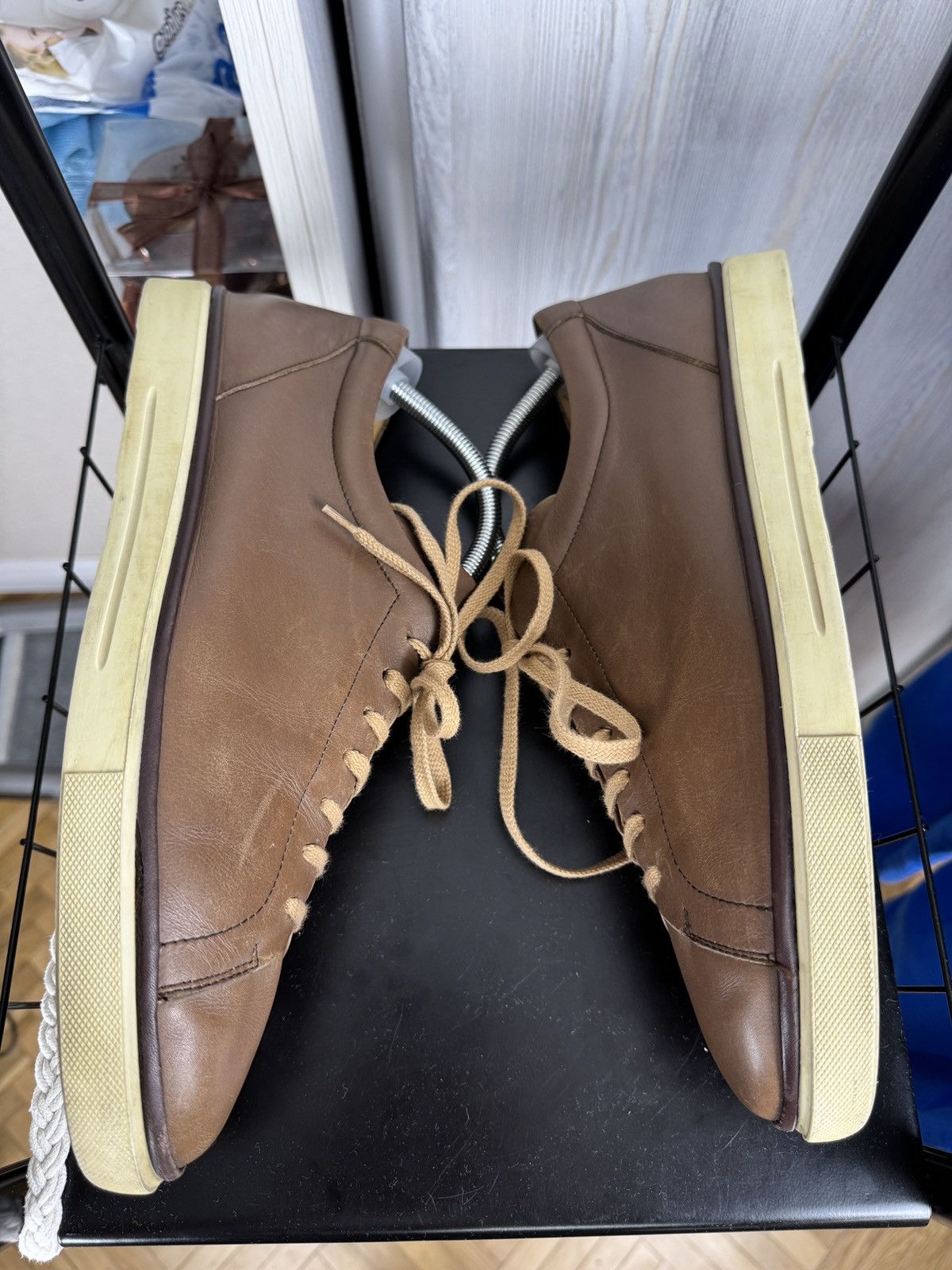 Bally BALLY Levico Italian Brown Leather Sneakers Size US 12 / EU 45 - 7 Thumbnail