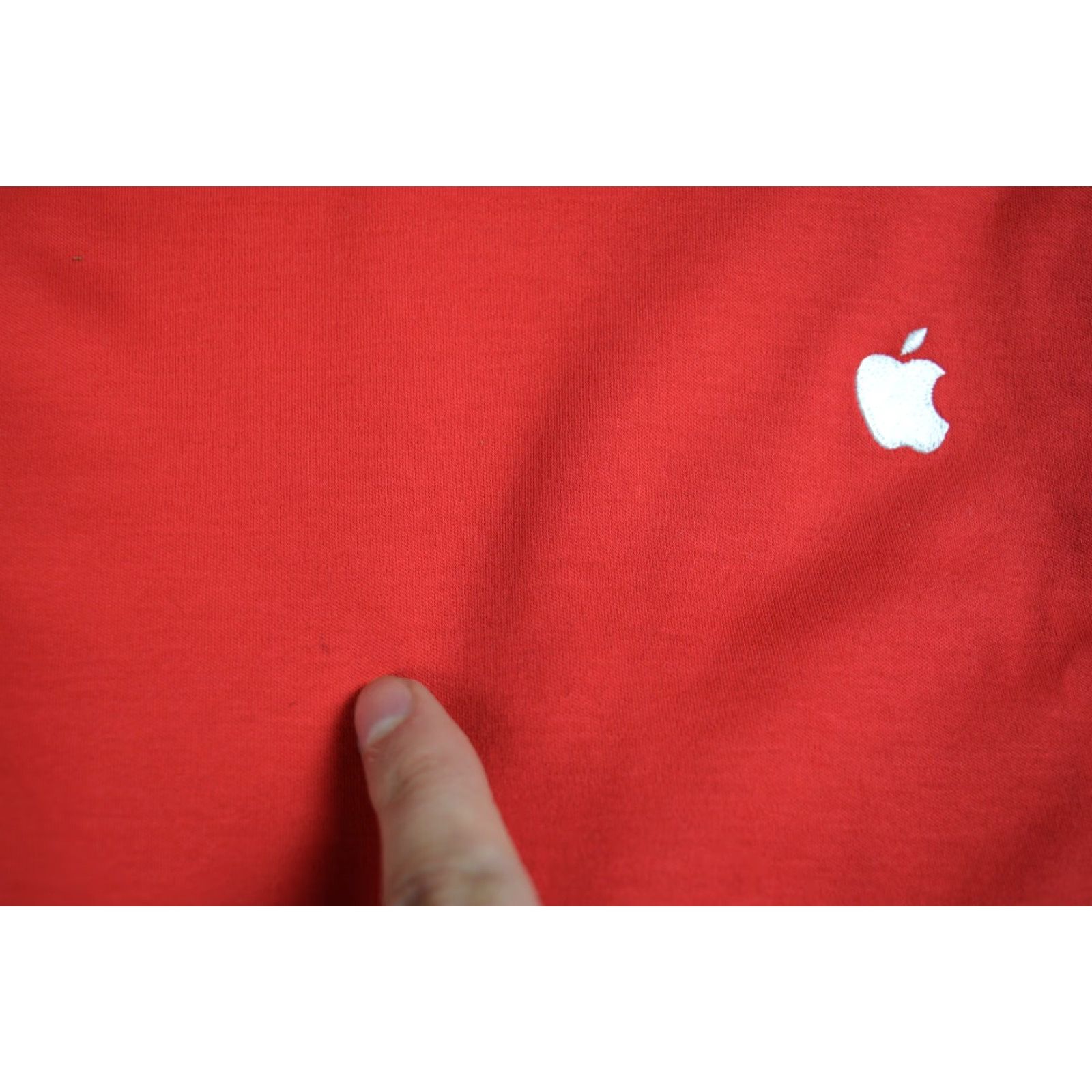 Apple APPLE Shirt Adult XLT Red Logo Embroidered Cotton T-Shirt Mens Size US XL / EU 56 / 4 - 5 Thumbnail