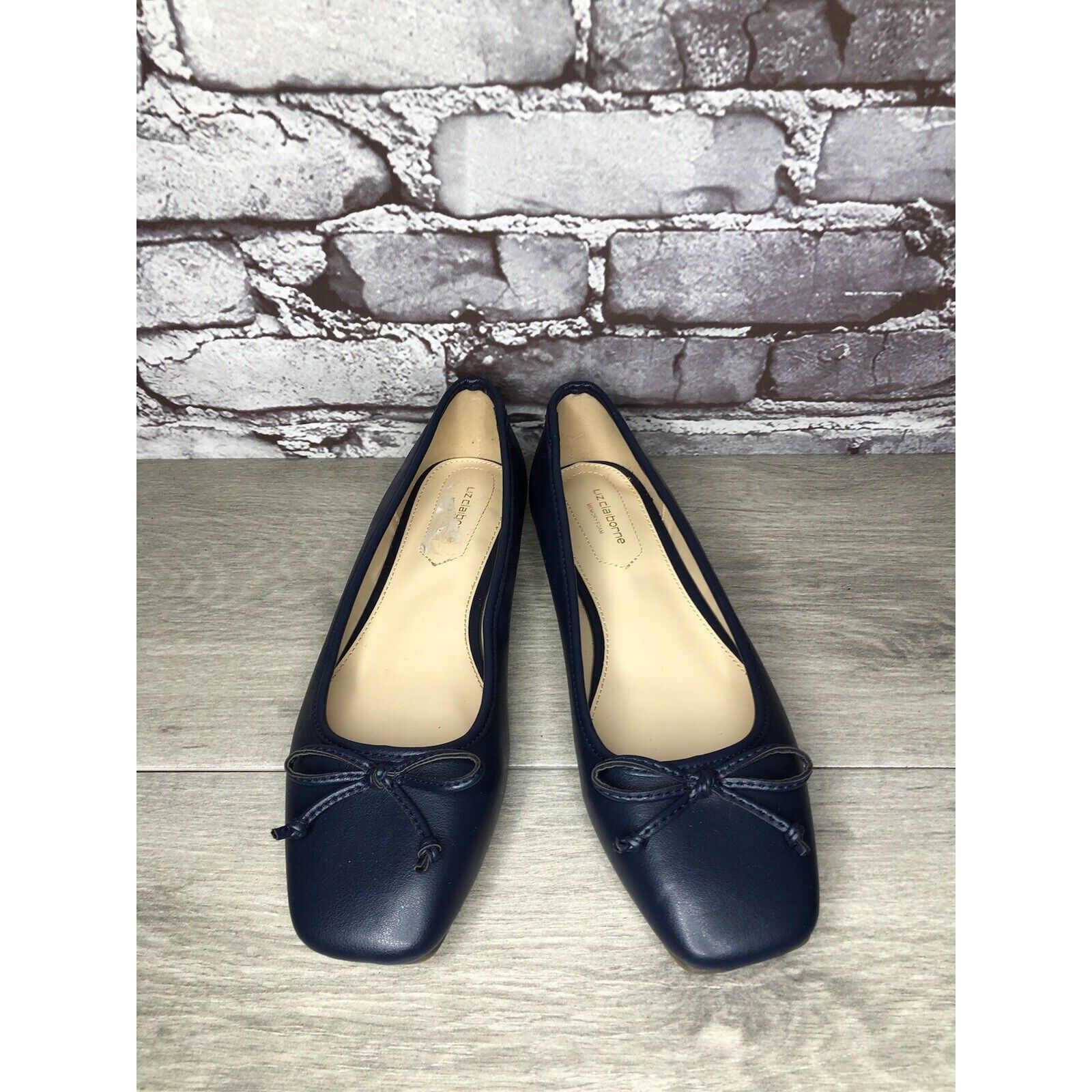 Liz Claiborne Liz Claiborne Memory Foam Navy Blue Leather Ballet Flats Wom Size US 8.5 / IT 38.5 - 14 Thumbnail