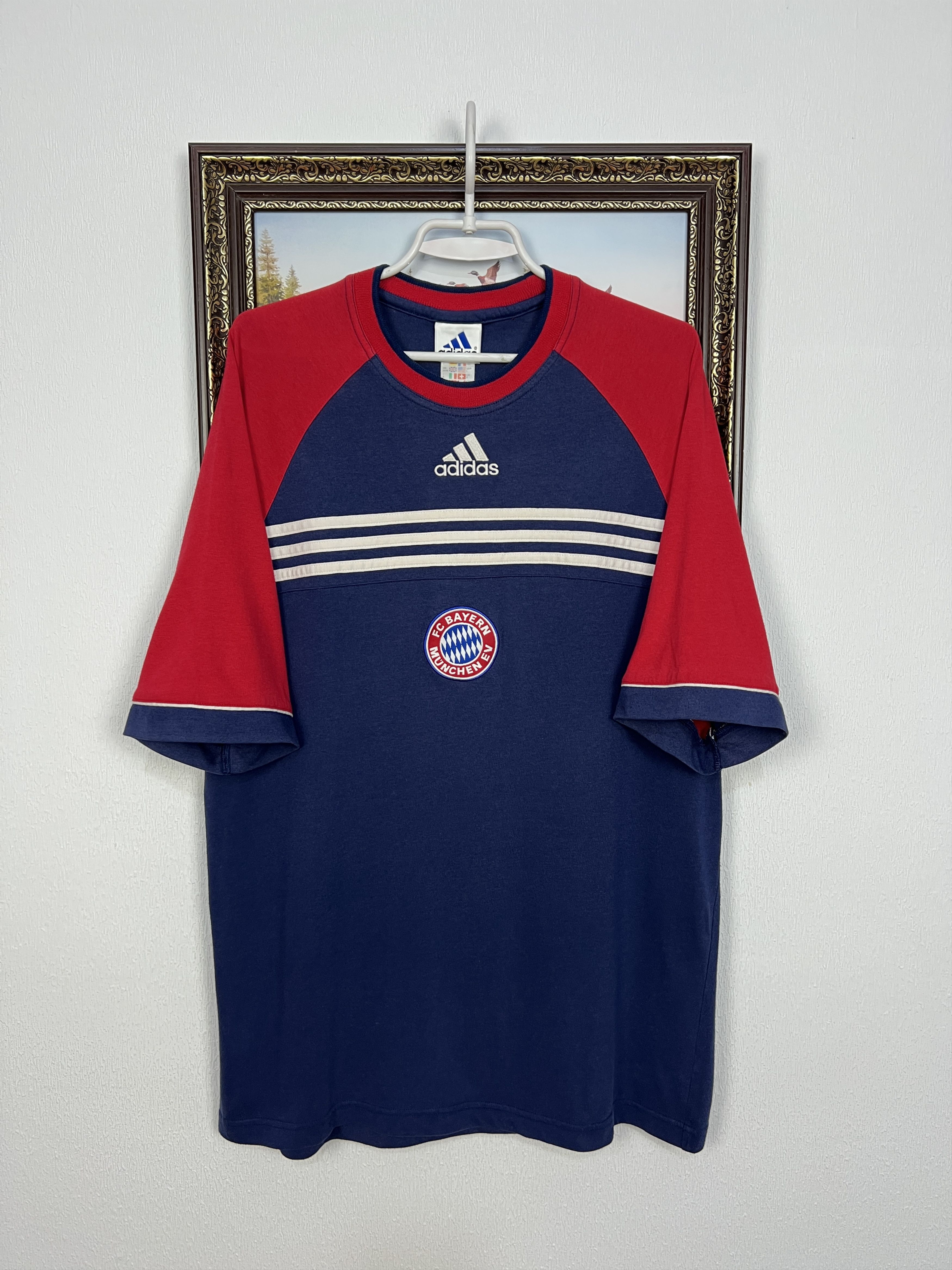 Adidas Vintage 90's Adidas Bayern Munich Football Train Shirt Size US L / EU 52-54 / 3 - 1 Thumbnail