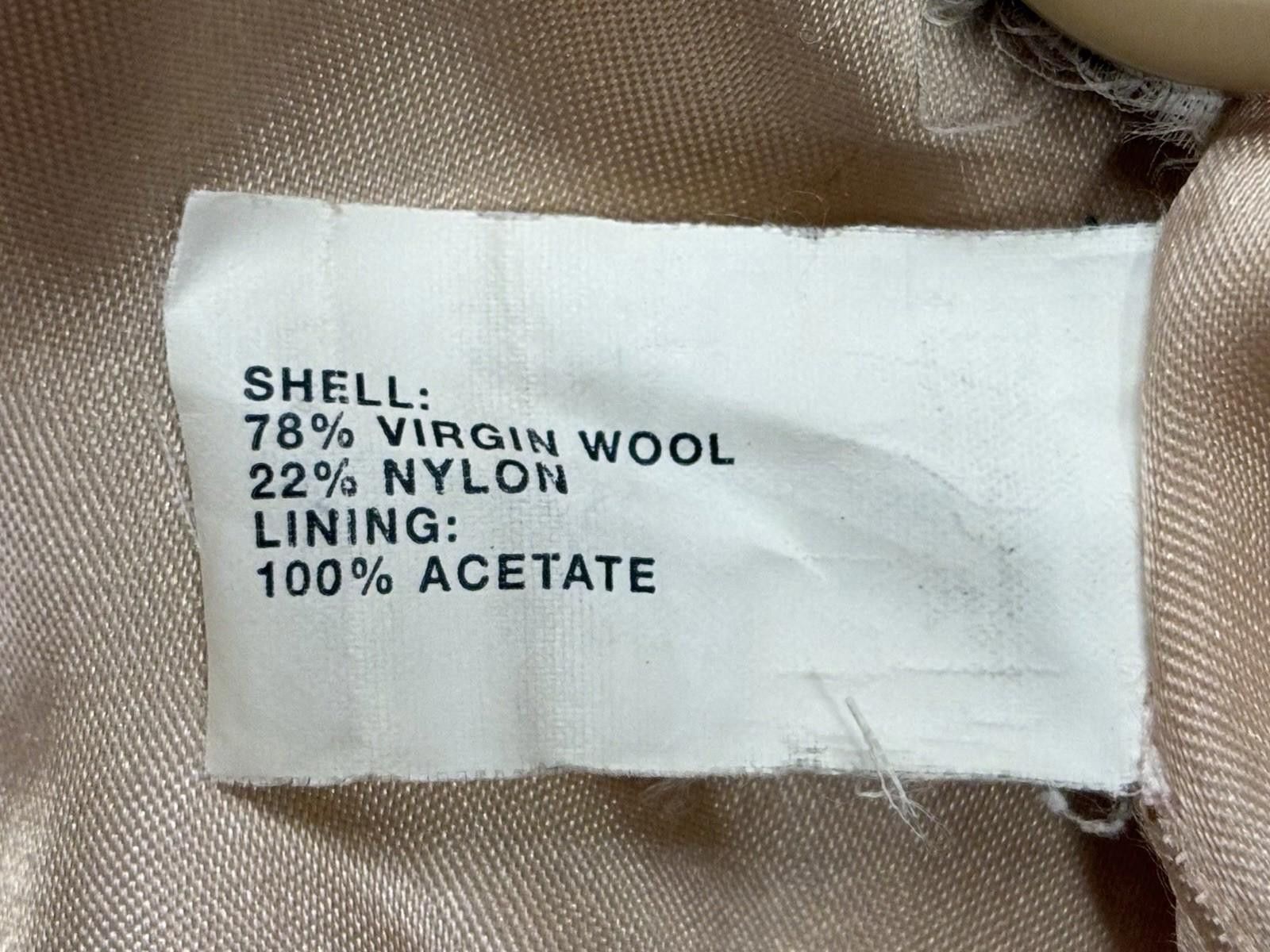 Gap Y2K Gap Peacoat Jacket Womens XS Virgin Wool Beige VTG Size XS / US 0-2 / IT 36-38 - 11 Thumbnail