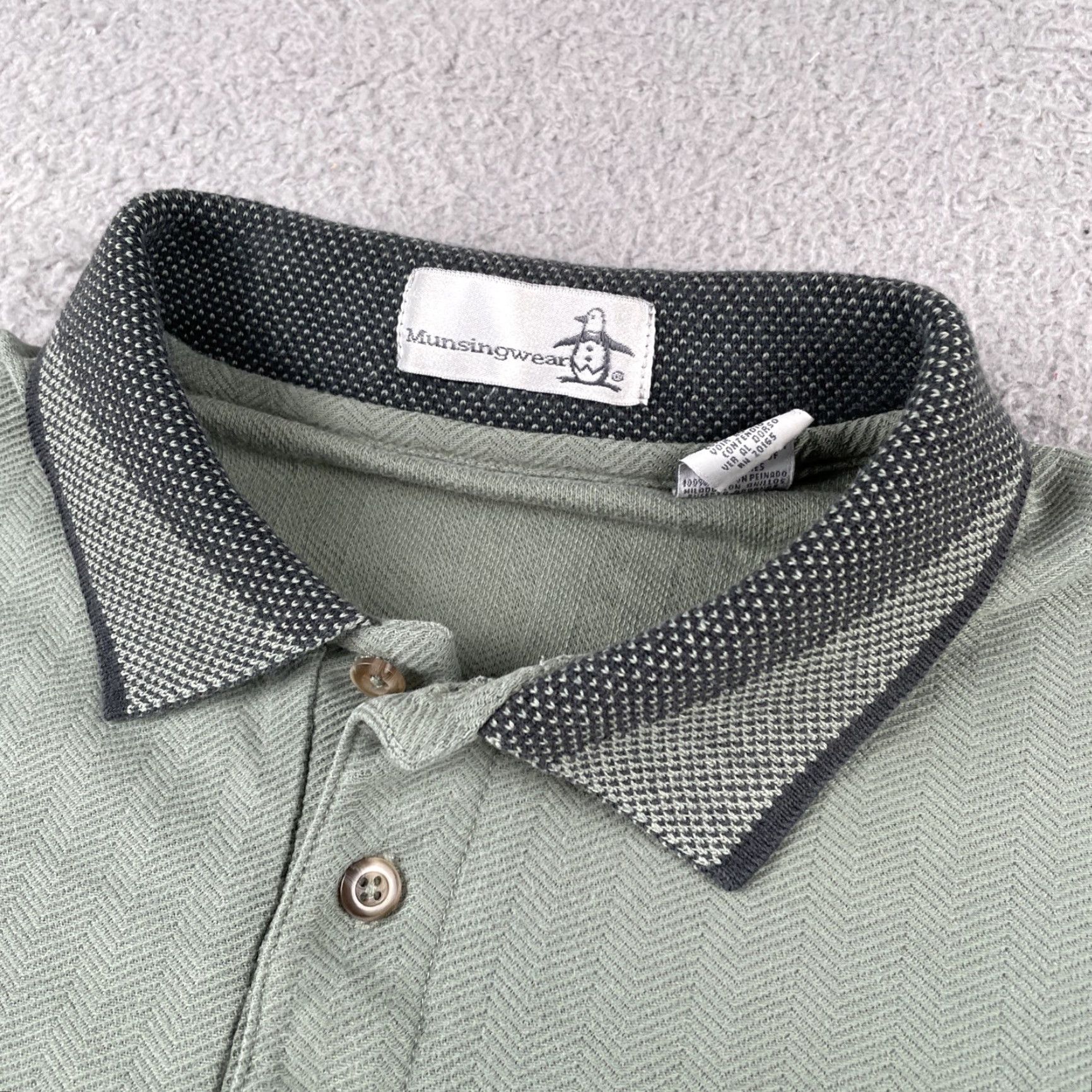 Vintage VINTAGE MunsingWear Polo Shirt Mens XL Green Knit Zig Zag EIA Arizona Chapter Polo Shirt Size US XL / EU 56 / 4 - 3 Thumbnail