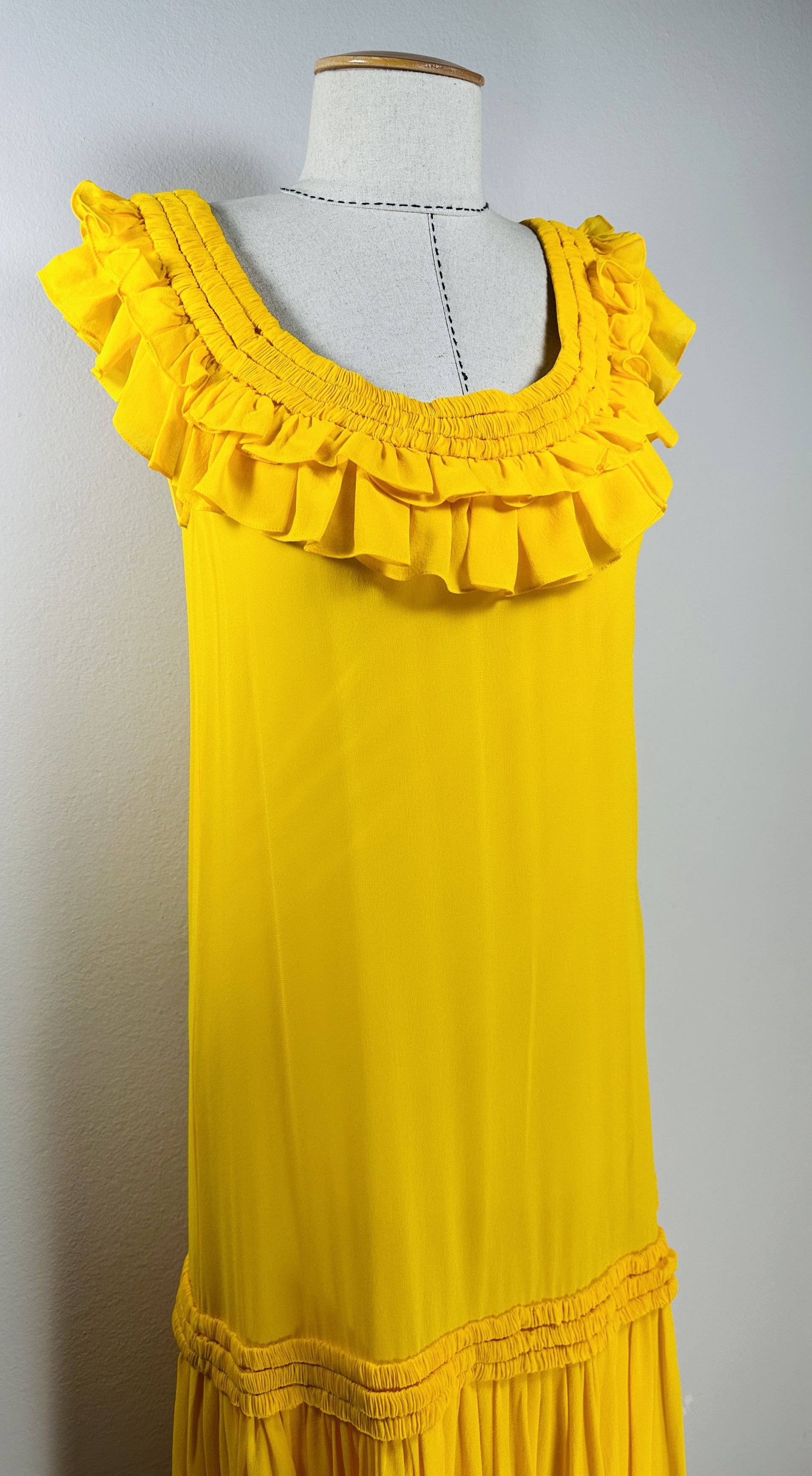 Opening Ceremony Chiffon Ruffle Maxi Dress - Racer Yellow Size XS / US 0-2 / IT 36-38 - 2 Thumbnail
