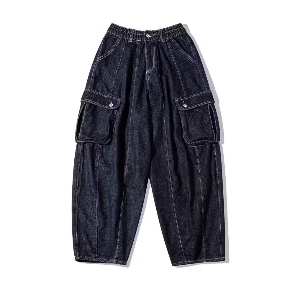 image of Vintage Zipper Multi Pocket Cargo Pants in Denim, Men's (Size 32)