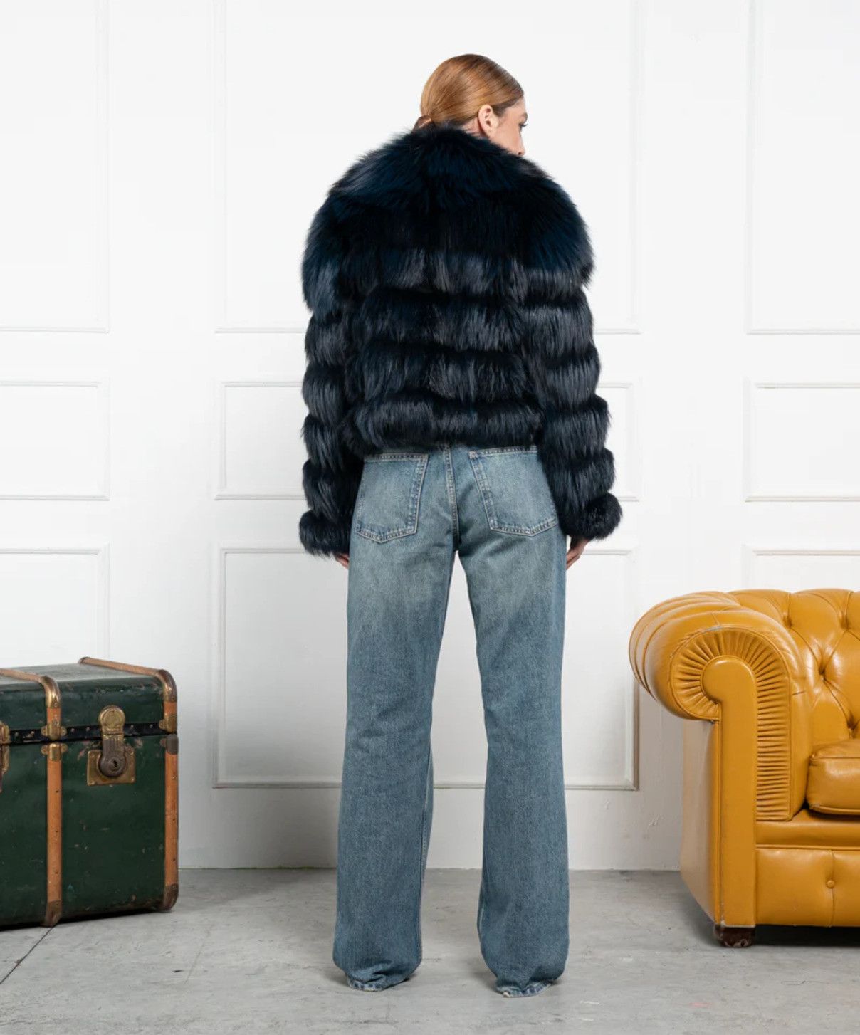 Other Women’s Midnight Blue Fox Fur Jacket Size L / US 10 / IT 46 - 4 Thumbnail