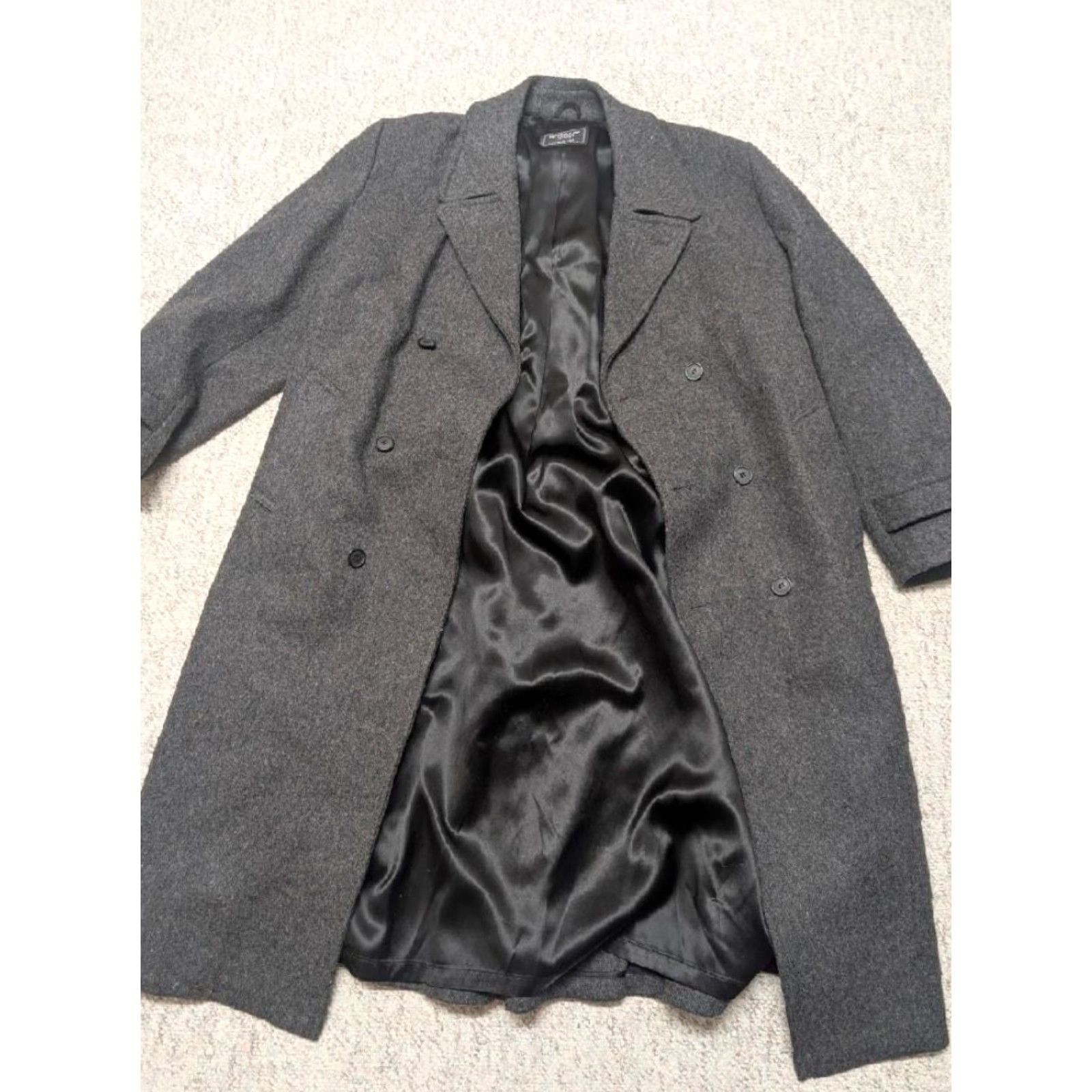 Doublet VINTAGE Botany 500 OVERCOAT Wool Black 3XL Wool Blend Long Double Breasted Belted USA Made Coat Mens Size US XXL / EU 58 / 5 - 4 Thumbnail