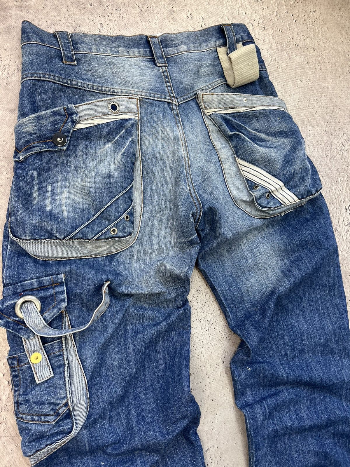 G-Star × Vintage VINTAGE Y2K G STAR BONDAGE DISTRESSED CARGO PANTS Size US 31 - 14 Thumbnail