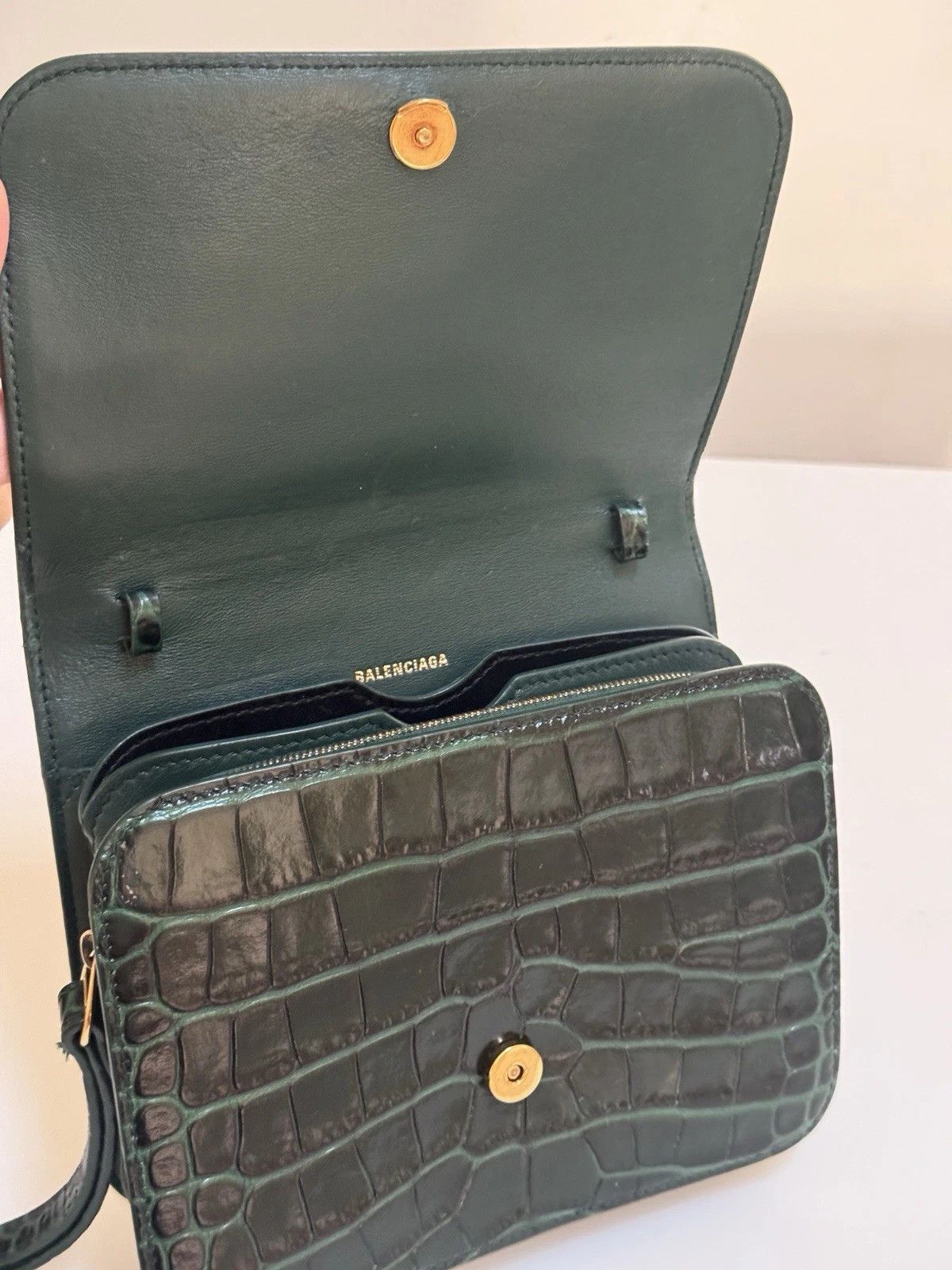 Balenciaga Balenciaga Croc-Embossed B. Shoulder Bag Size ONE SIZE - 4 Thumbnail
