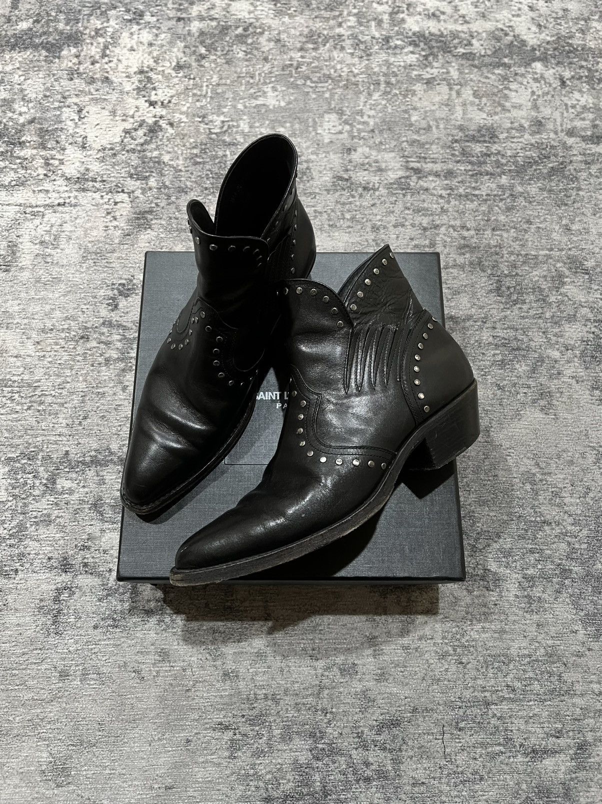 Saint Laurent Paris Saint Laurent paris studded boots wyatt Size US 8 / EU 41 - 10 Thumbnail