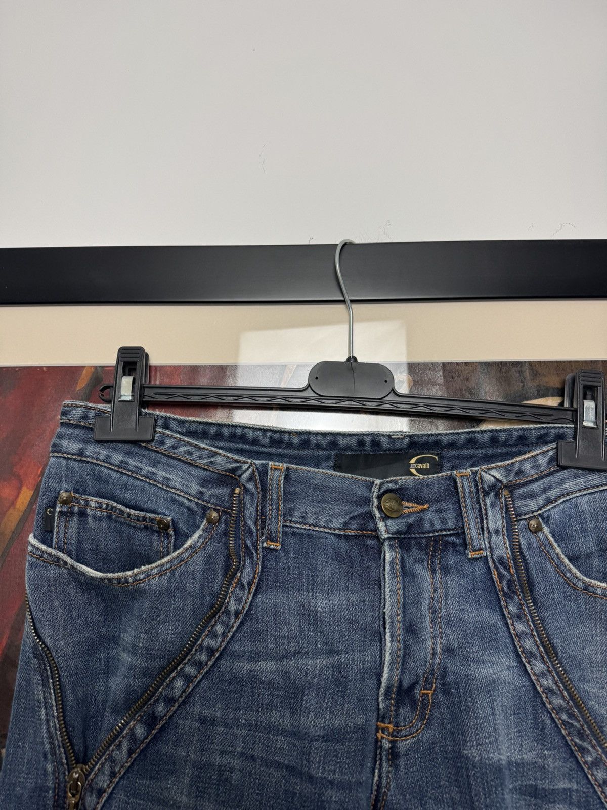 Just Cavalli Just Cavalli Vintage Y2k Zips Denim Pant Jeans Avant Garde Size US 33 - 4 Thumbnail